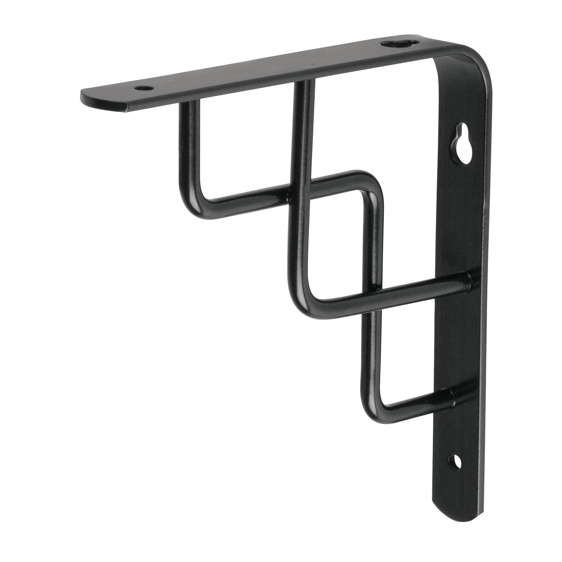 Ménsula reforzada negra 6 x 6", diseño escalera, FIERO