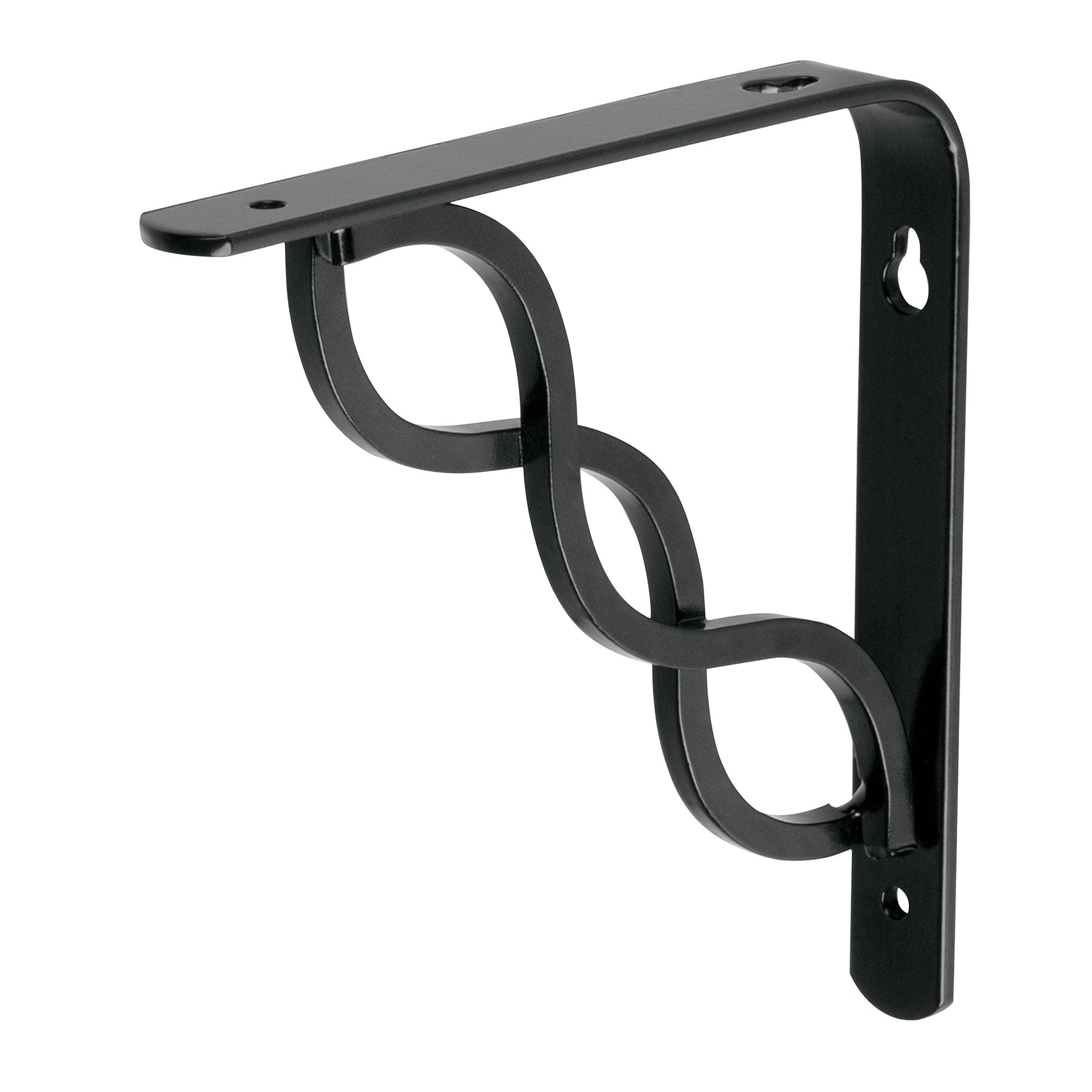 Ménsula reforzada negra 6 x 6", diseño trenza, FIERO