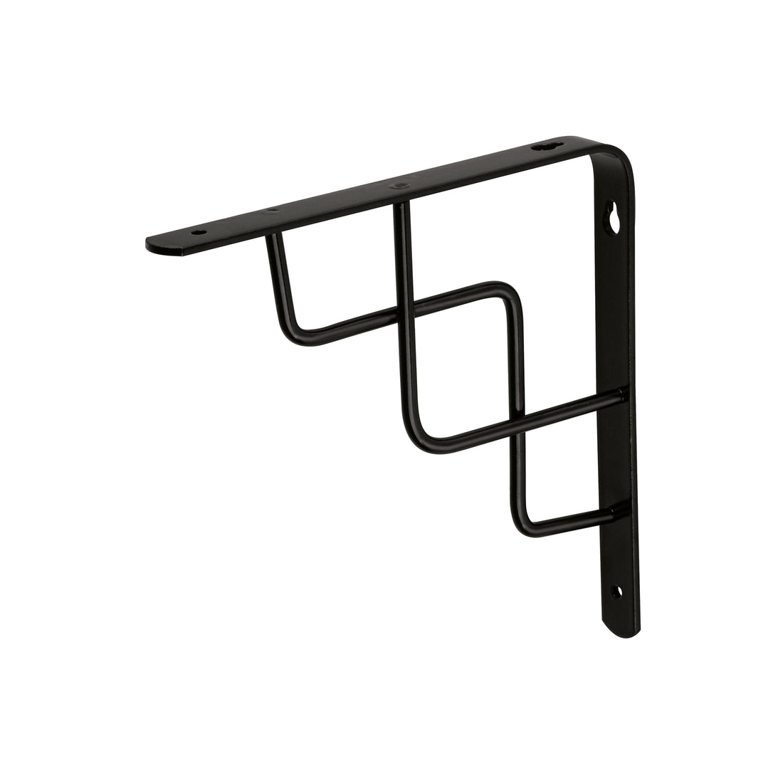 Ménsula reforzada negra 8 x 8", diseño escalera, FIERO