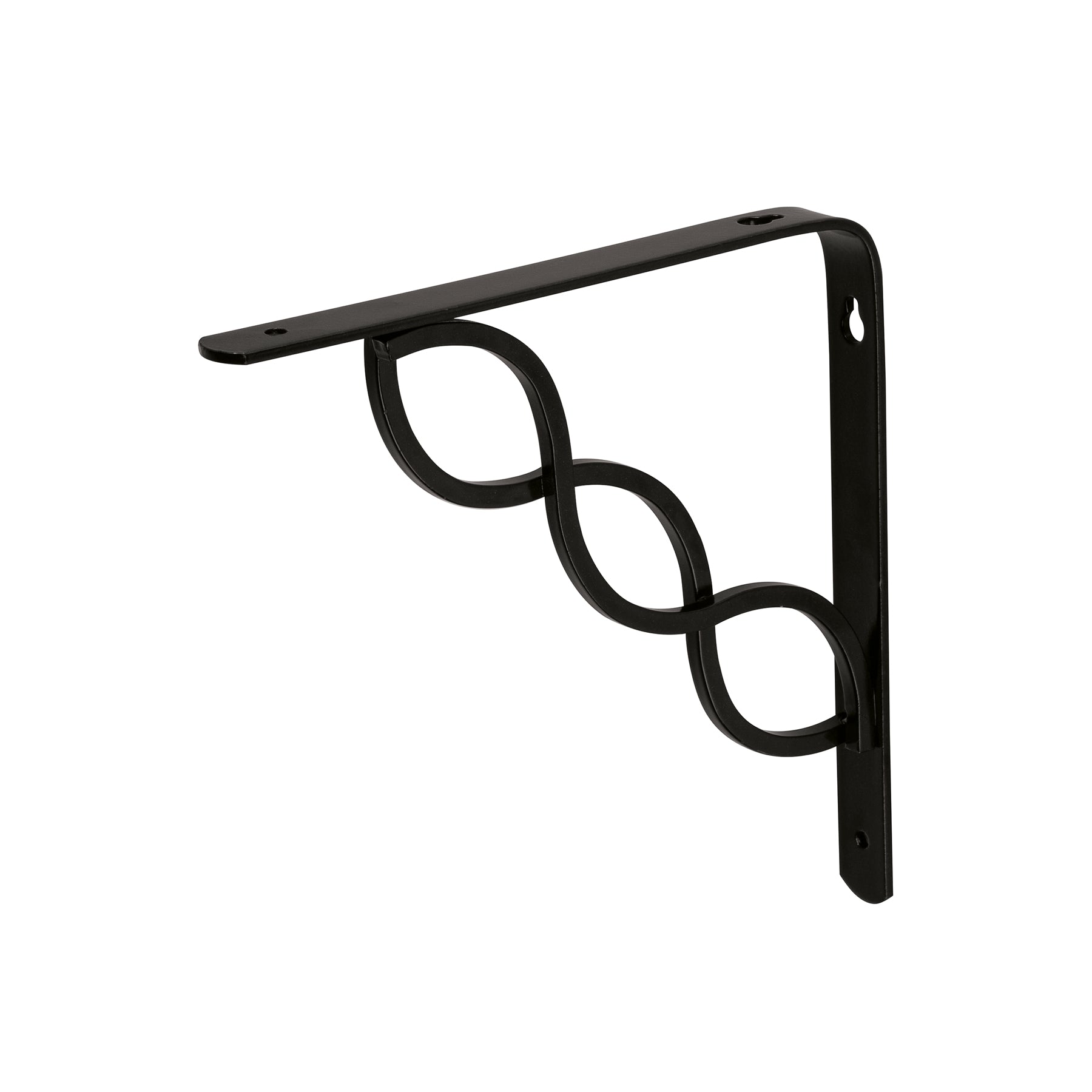Ménsula reforzada negra 8 x 8", diseño trenza, FIERO