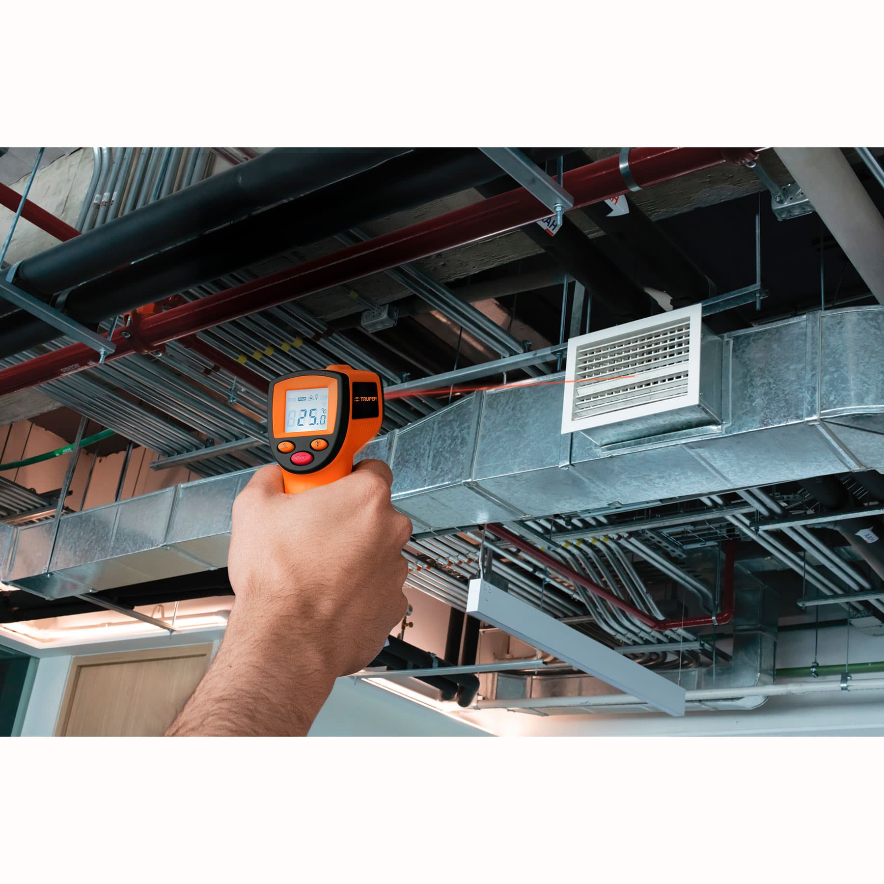Medidor infrarrojo de temperatura de -50°C a 500°C, TRUPER