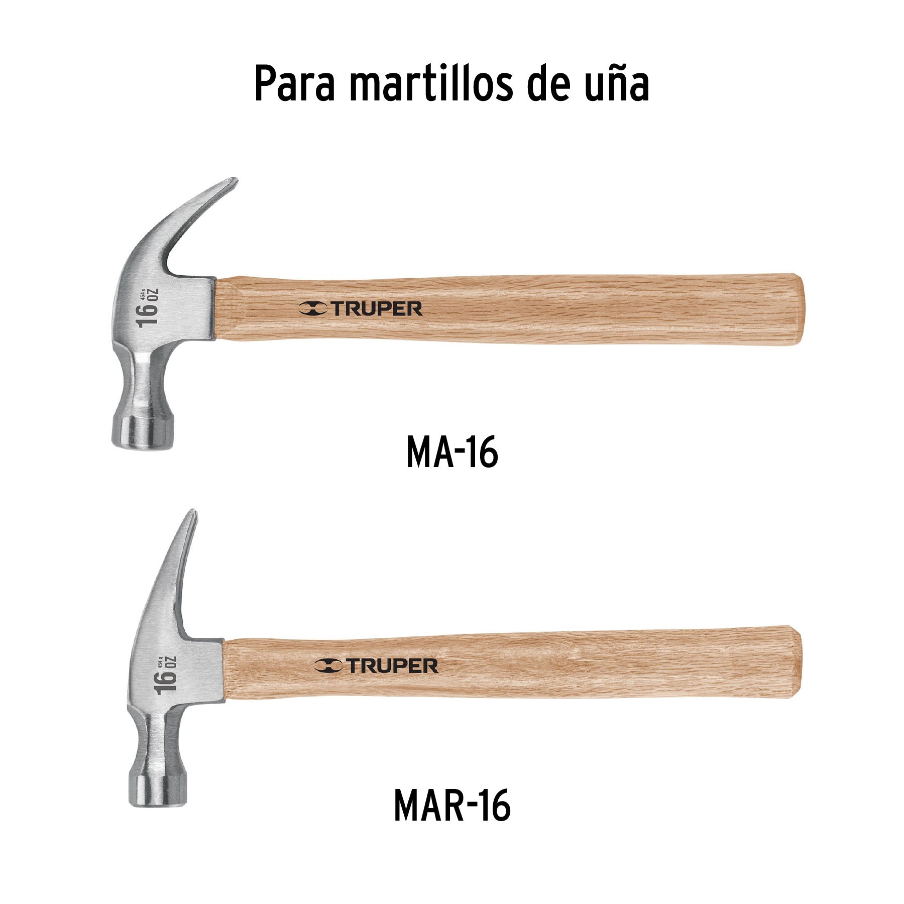 Mango para martillos de uña MA-16 y MAR-16, 13-1/2", TRUPER
