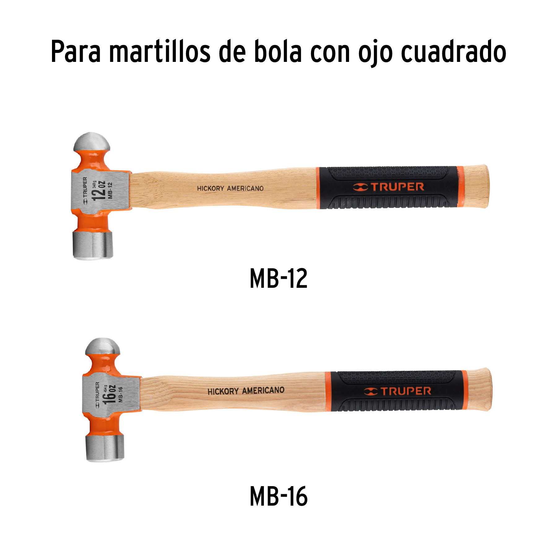 Mango para martillos de bola MB-12 y MB-16, 14-1/2", TRUPER