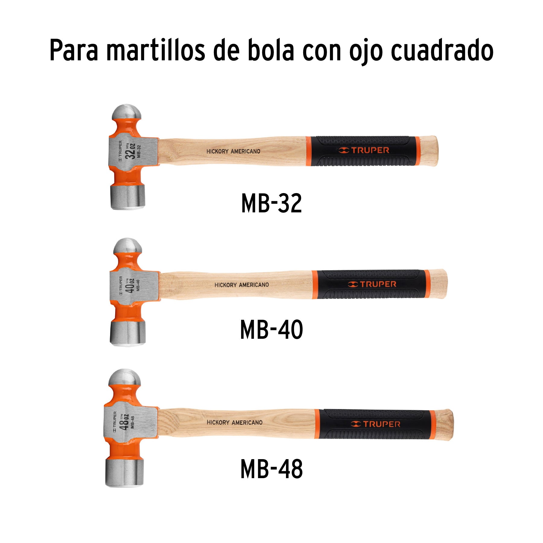 Mango para martillos de bola MB-32, MB-40 y MB-48, 17"