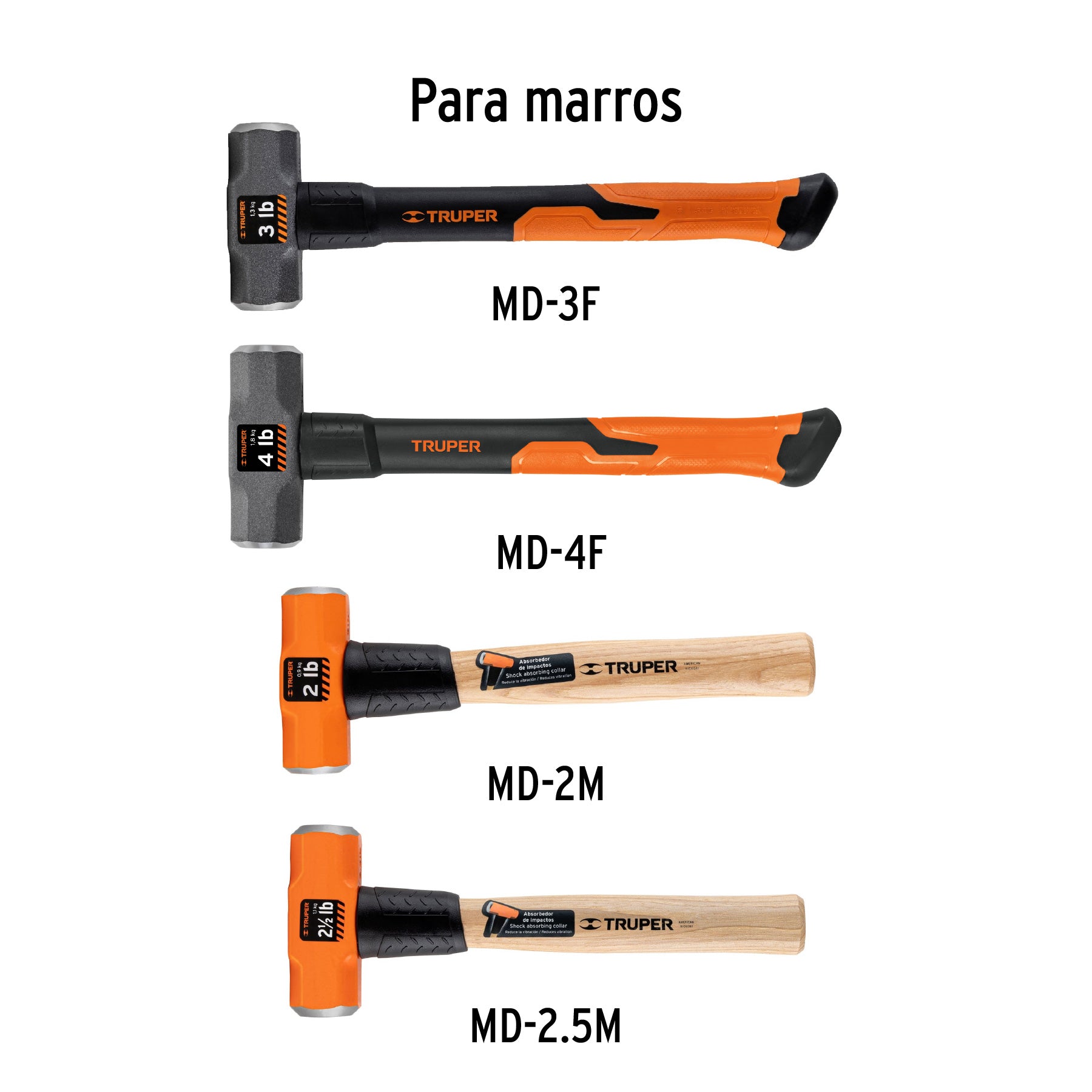 Mango de 12" para marros de 2 a 4 lb, TRUPER