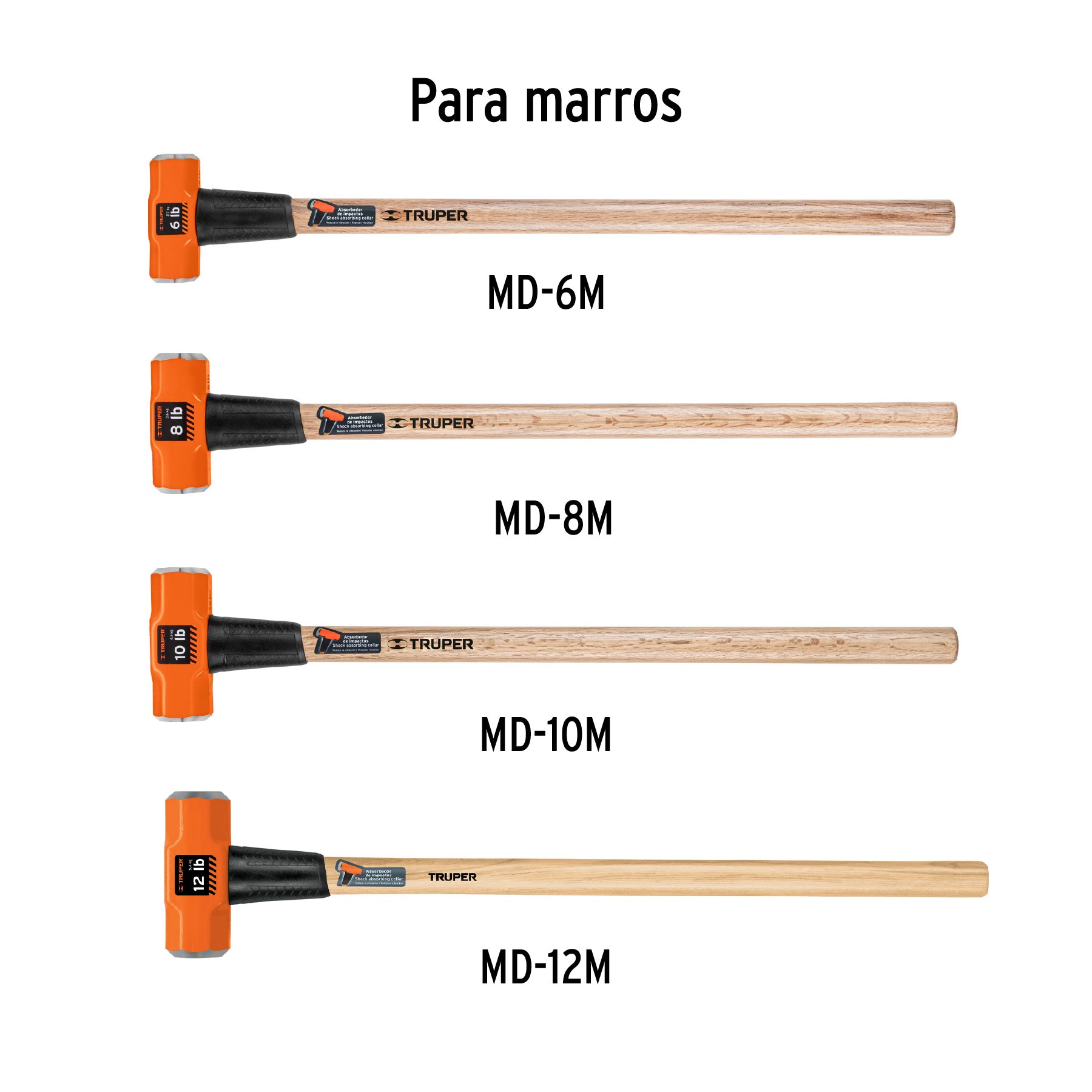 Mango de 36" para marros de 6 a 16 lb, TRUPER