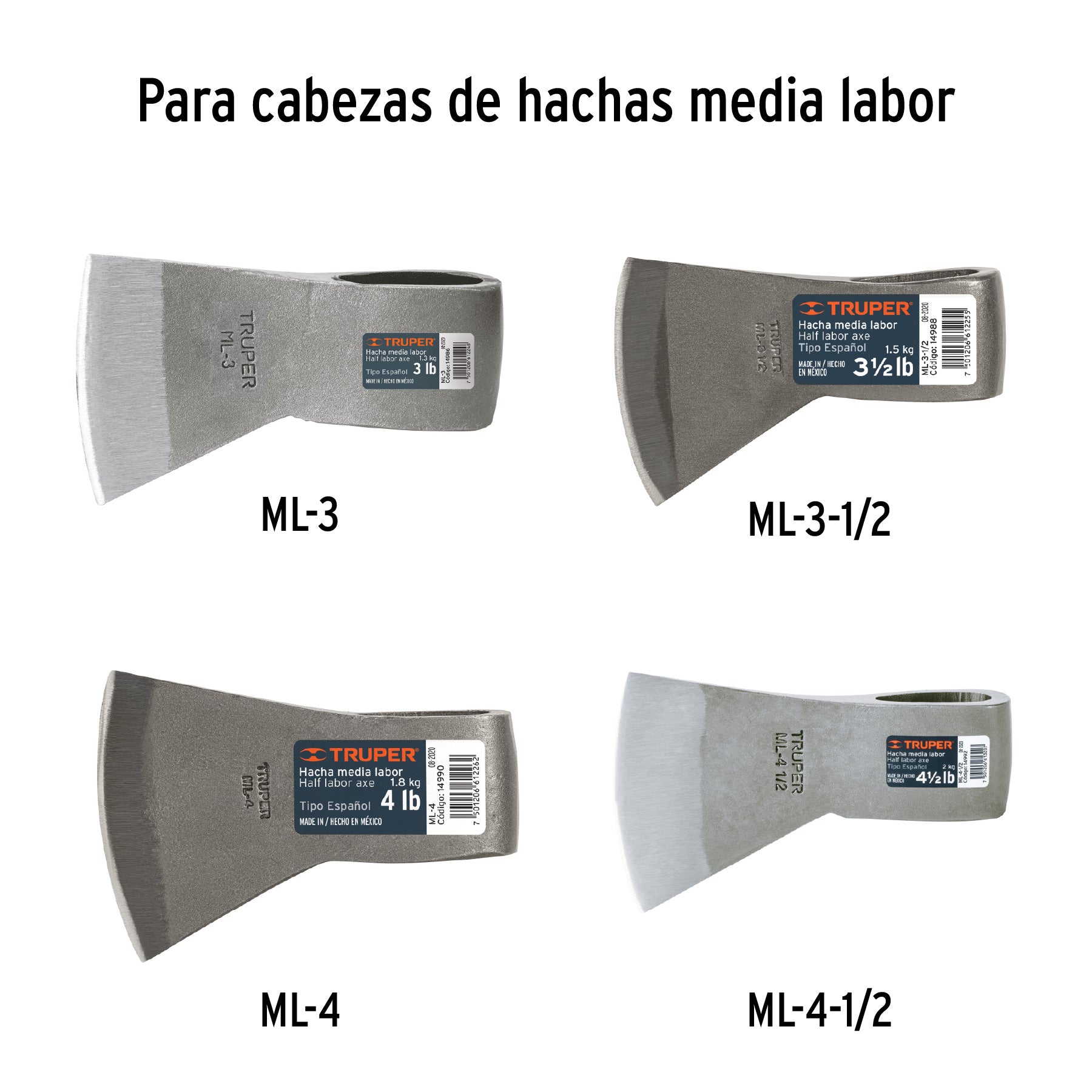 Mango fibra de vidrio 36" para hachas media y labor entera