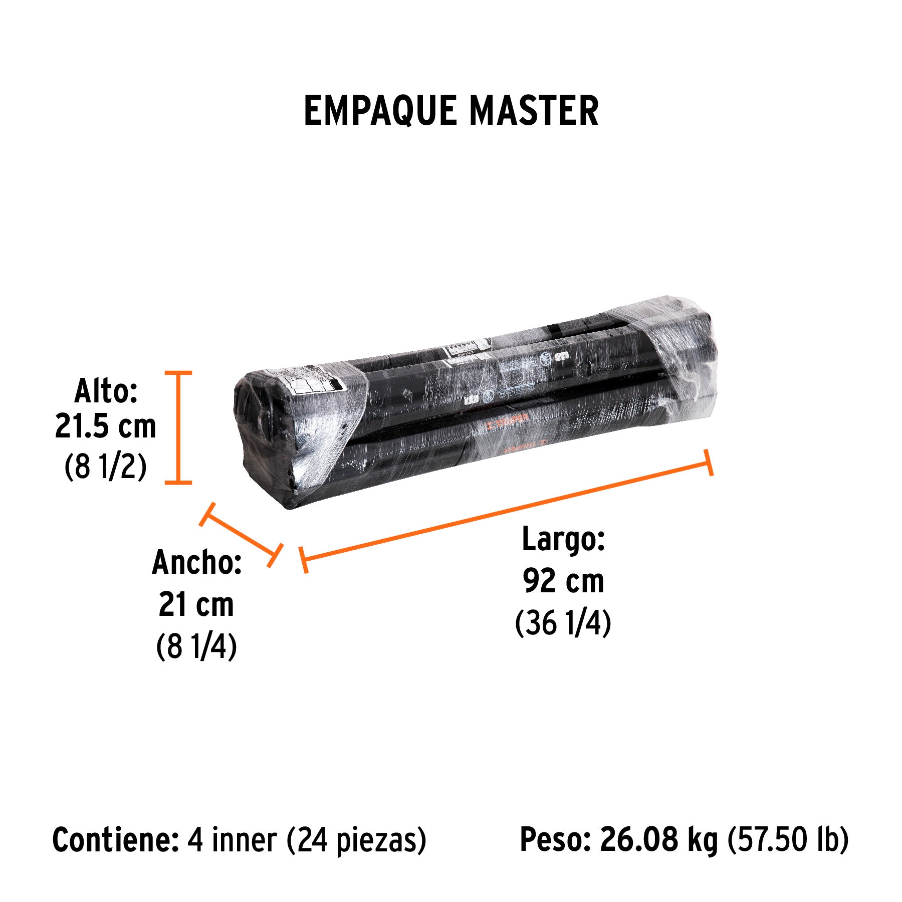 Mango fibra de vidrio 36" para hachas media y labor entera - Empaque