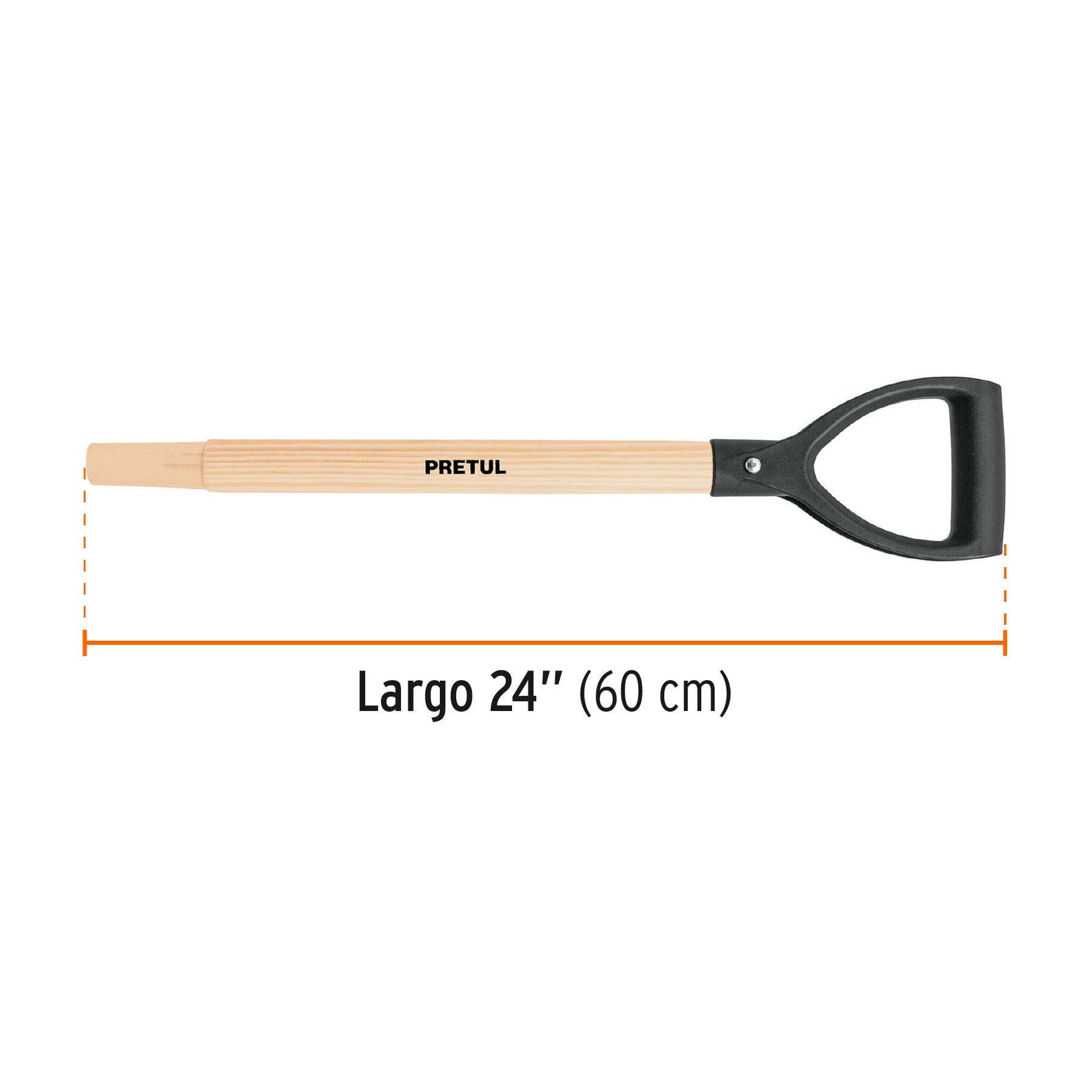 Mango para palas puño "Y" plástico PCD-X, de 24", PRETUL