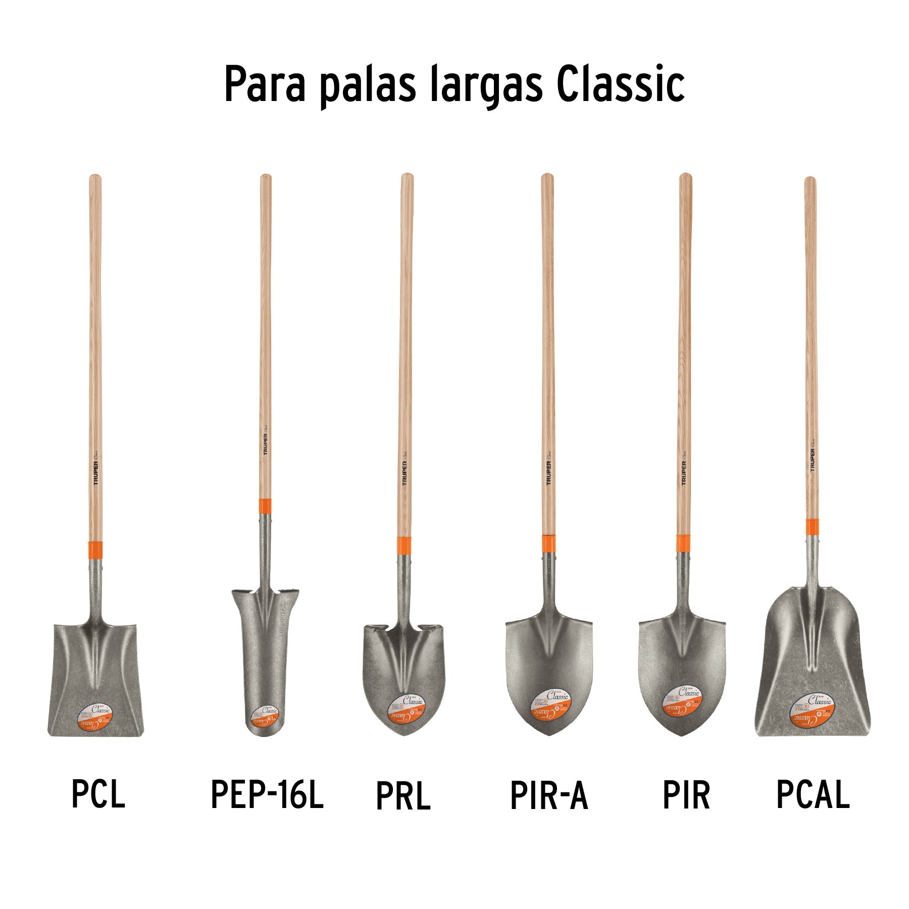 Mango de reposición para pala larga Classic, 45", TRUPER