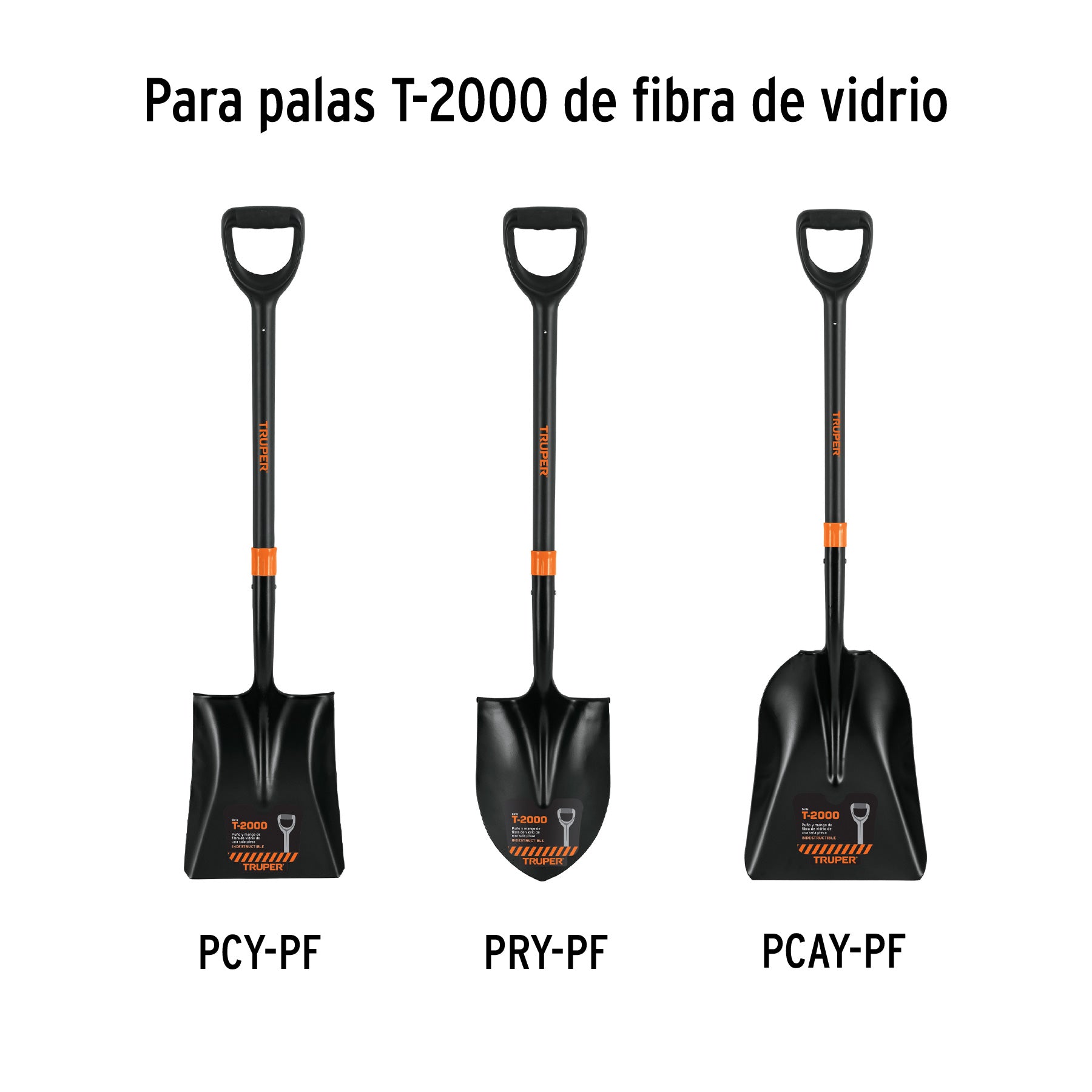 Mango de reposición para pala T-2000, fibra de vidrio, 26"