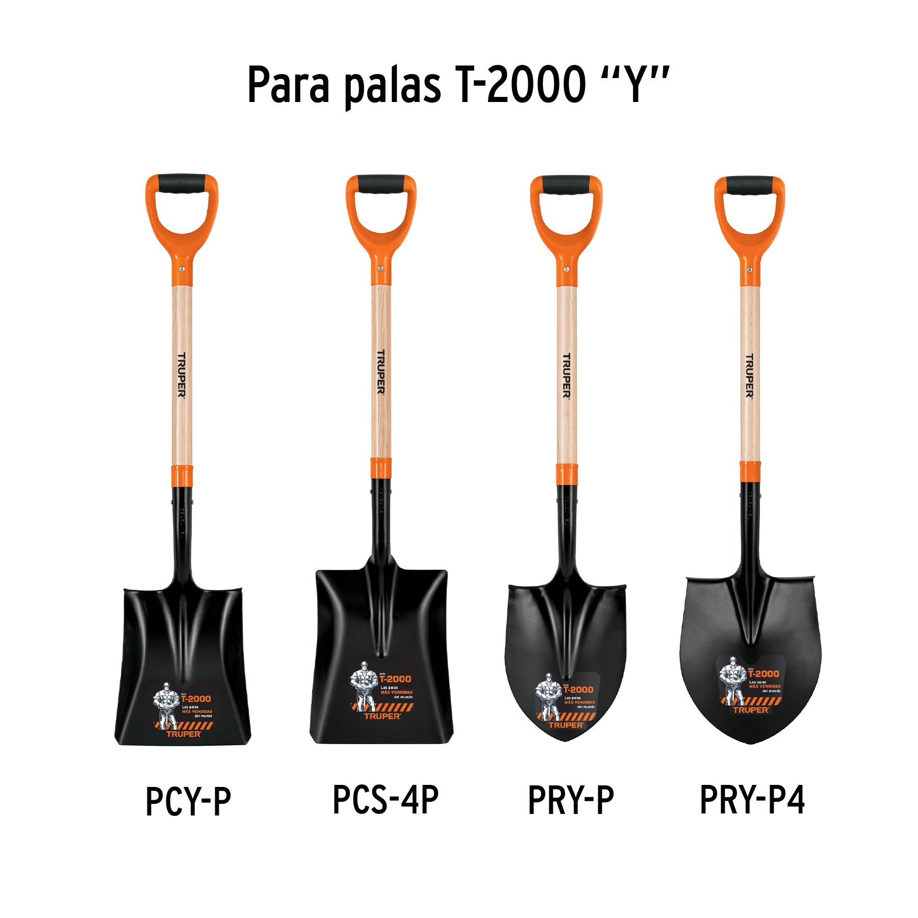Mango de reposición para pala T-2000, puño offset "Y", 26"