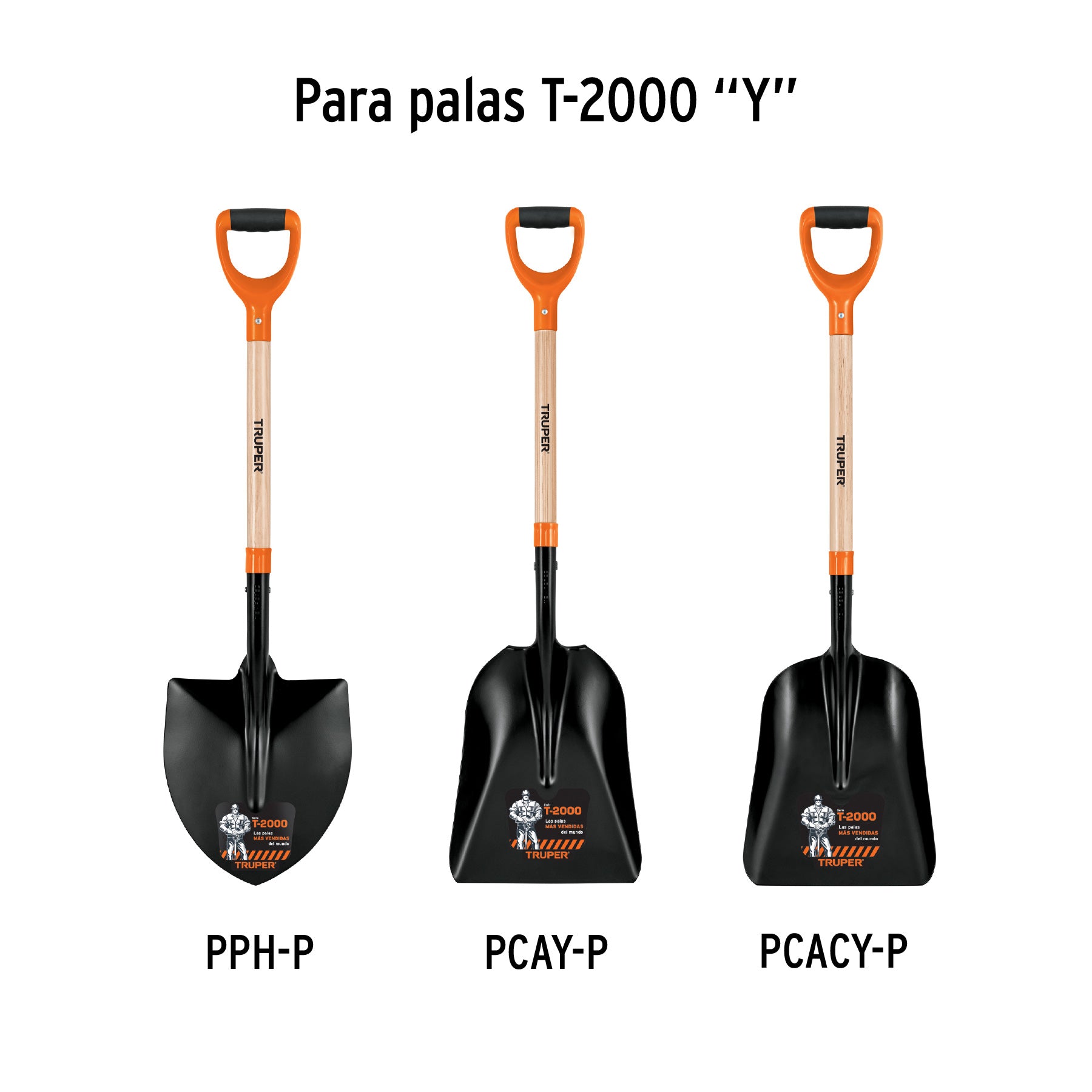 Mango de reposición para pala T-2000, puño offset "Y", 26"