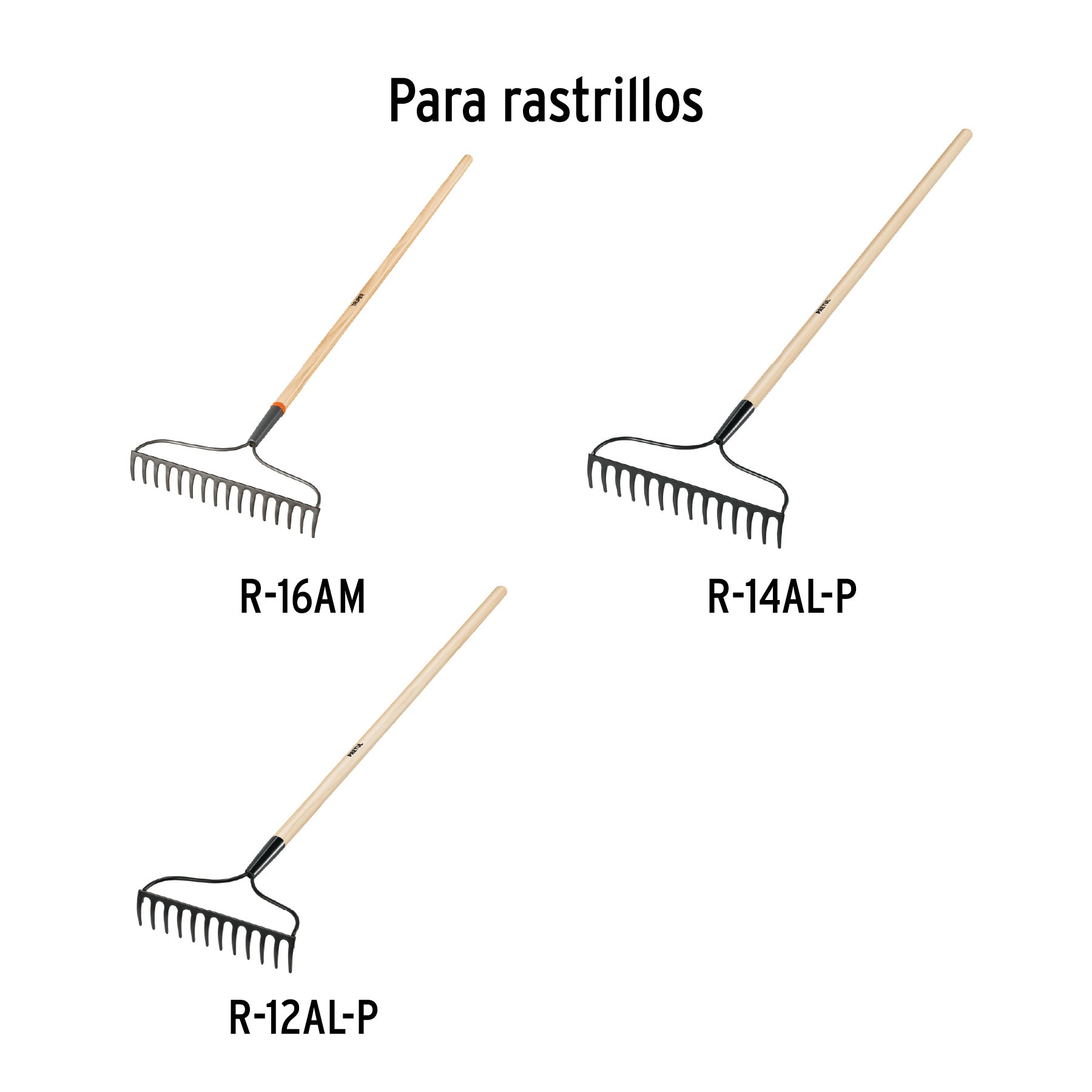 Mango para rastrillo R-16AM y azadón ATJ, 54", TRUPER