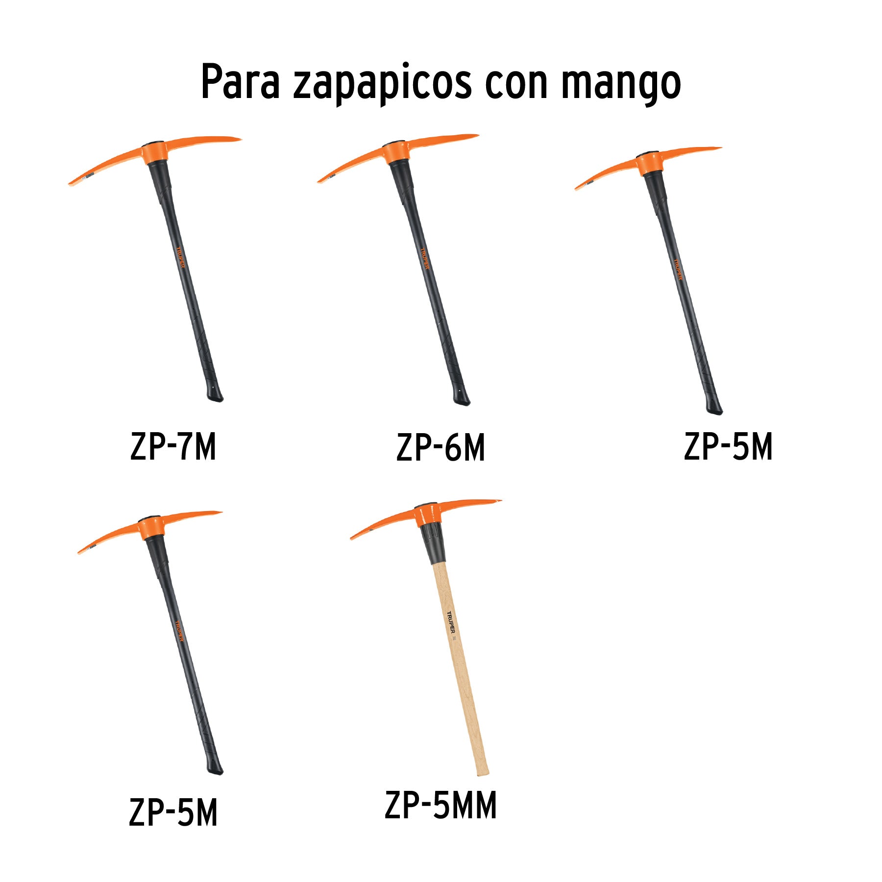 Mango de madera 36" para zapapicos y talachos de 4 a 7 lb