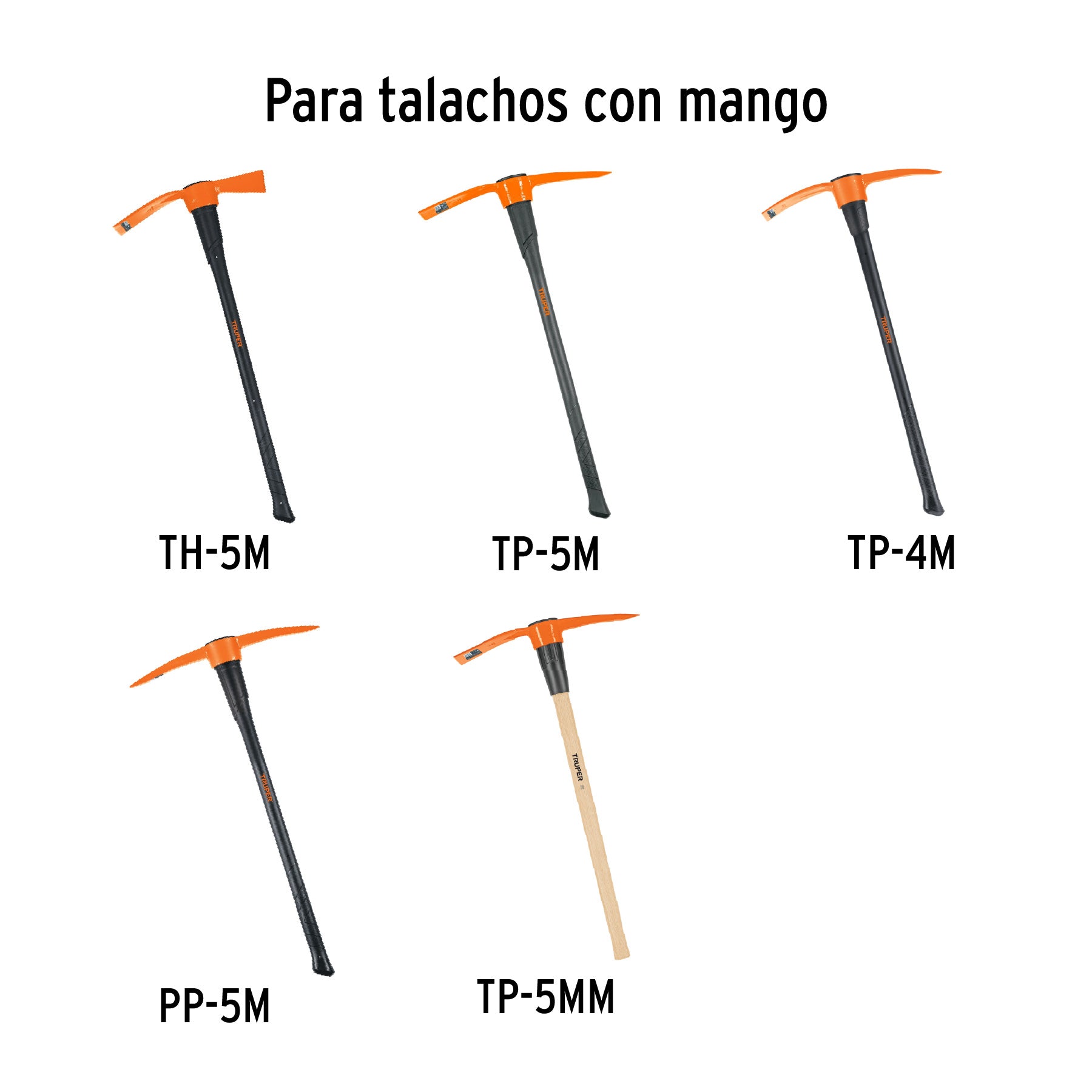 Mango repuesto zapapicos y talachos de 4 a7 lbs, 36",TRUPER