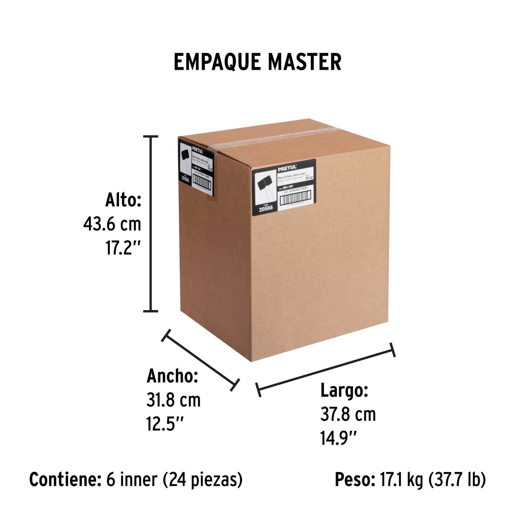 Mazo de hule, 16 oz, PRETUL - Empaque