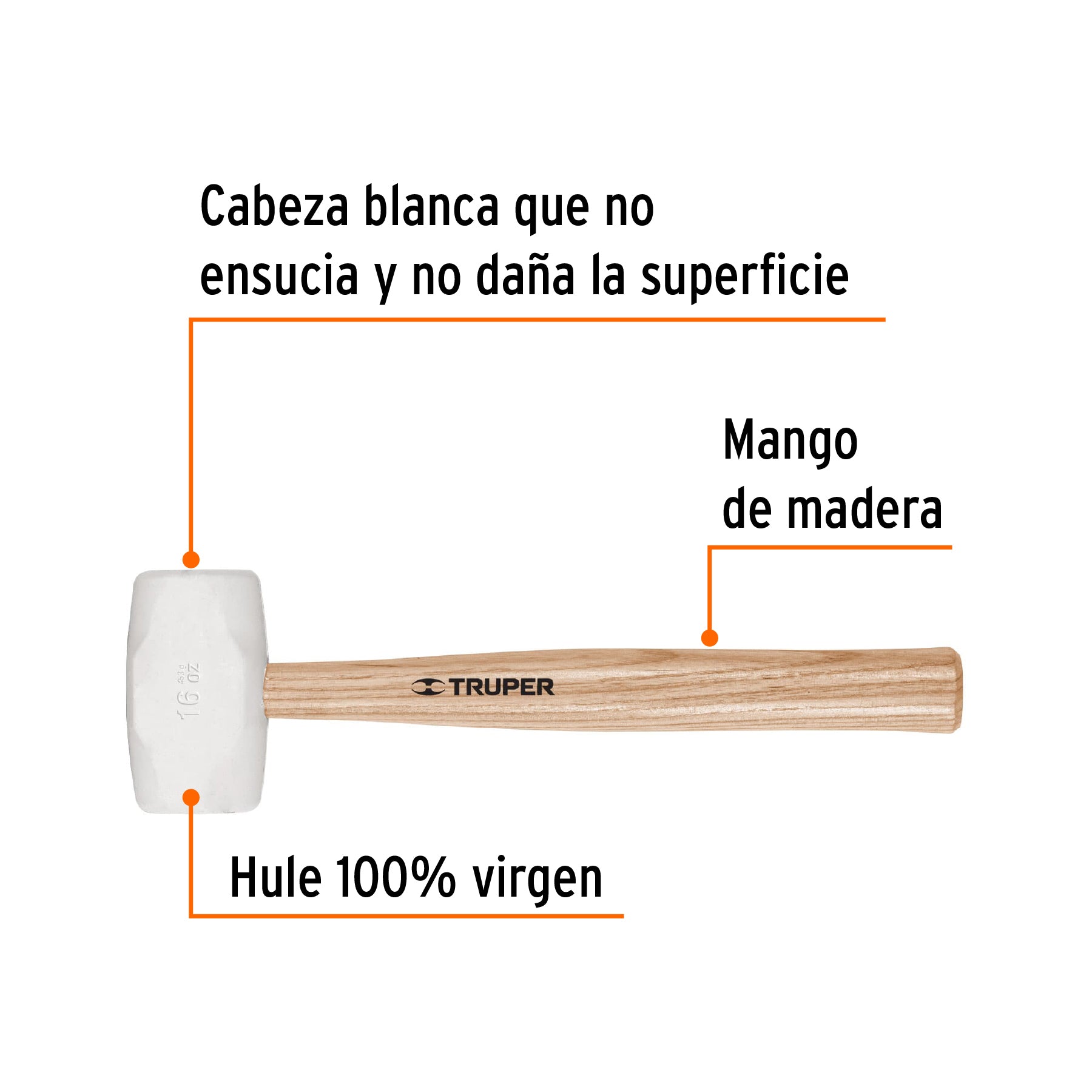 Mazo de hule 16 oz, TRUPER