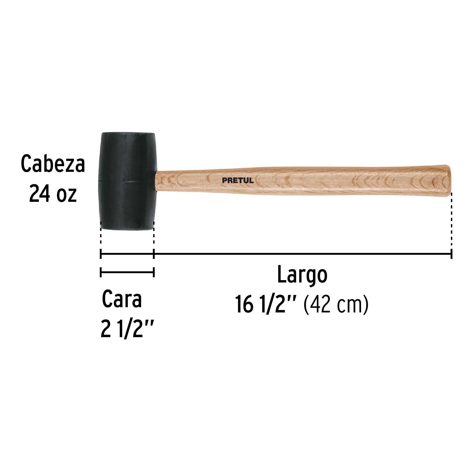 Mazo de hule, 24 oz, PRETUL