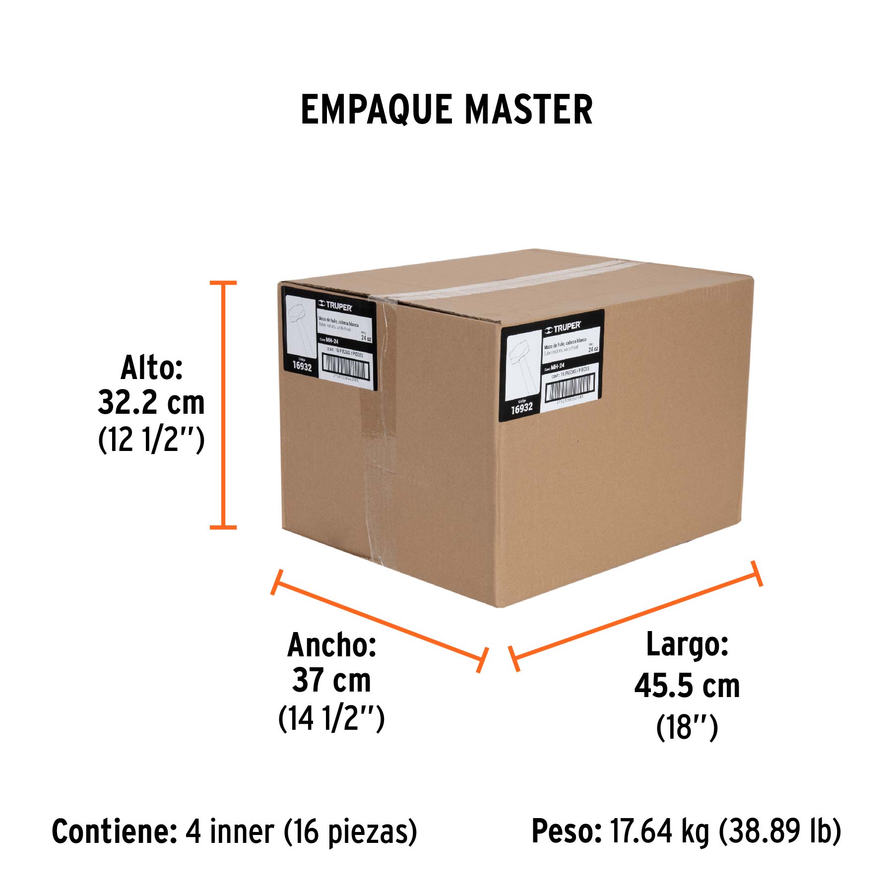 Mazo de hule 24 oz, TRUPER - Empaque