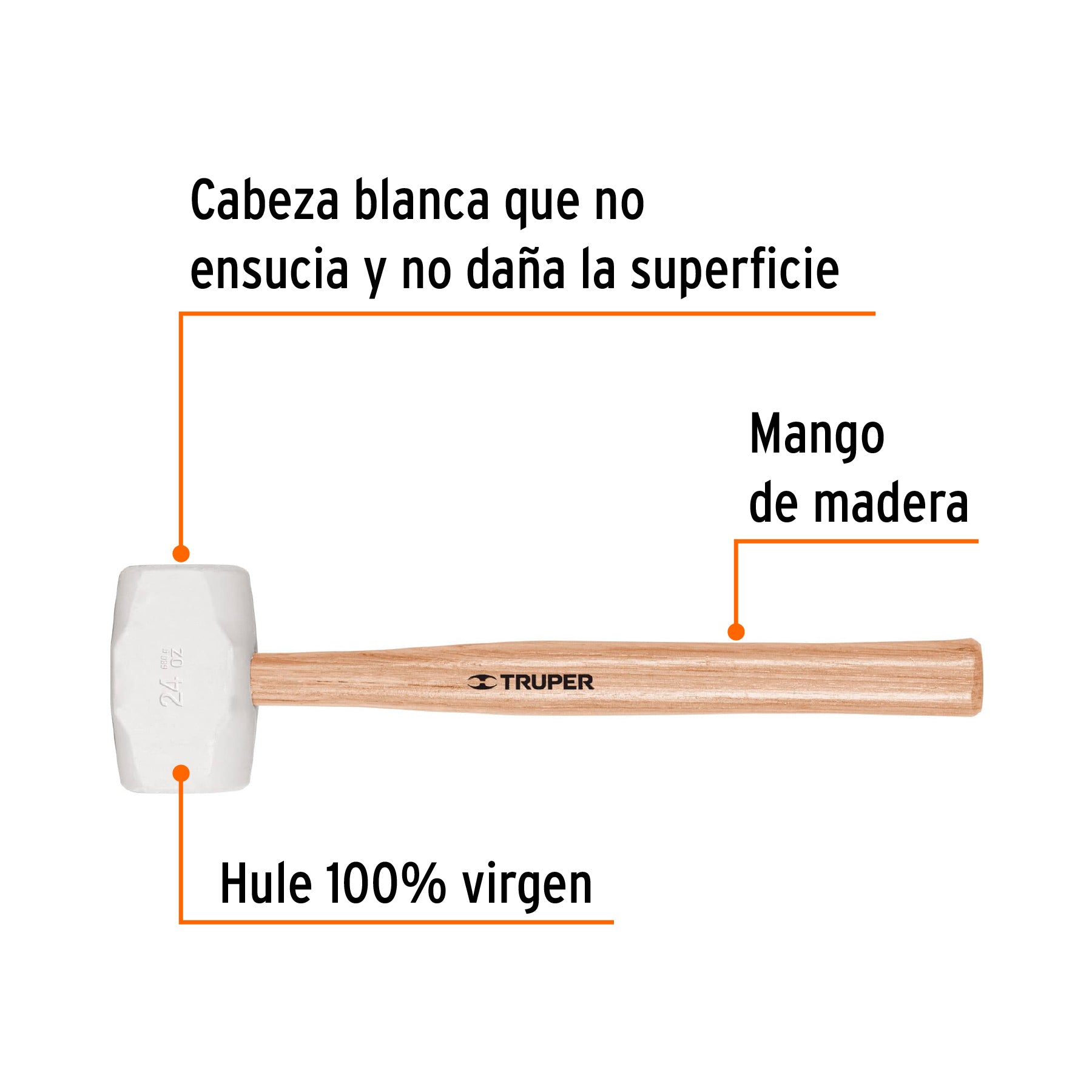 Mazo de hule 24 oz, TRUPER