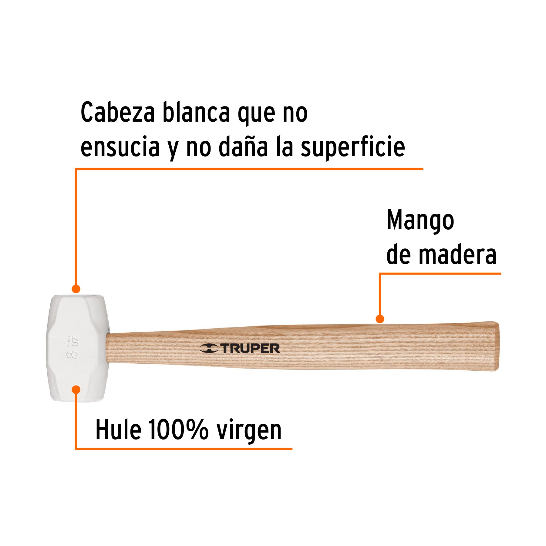 Mazo de hule 8 oz, TRUPER