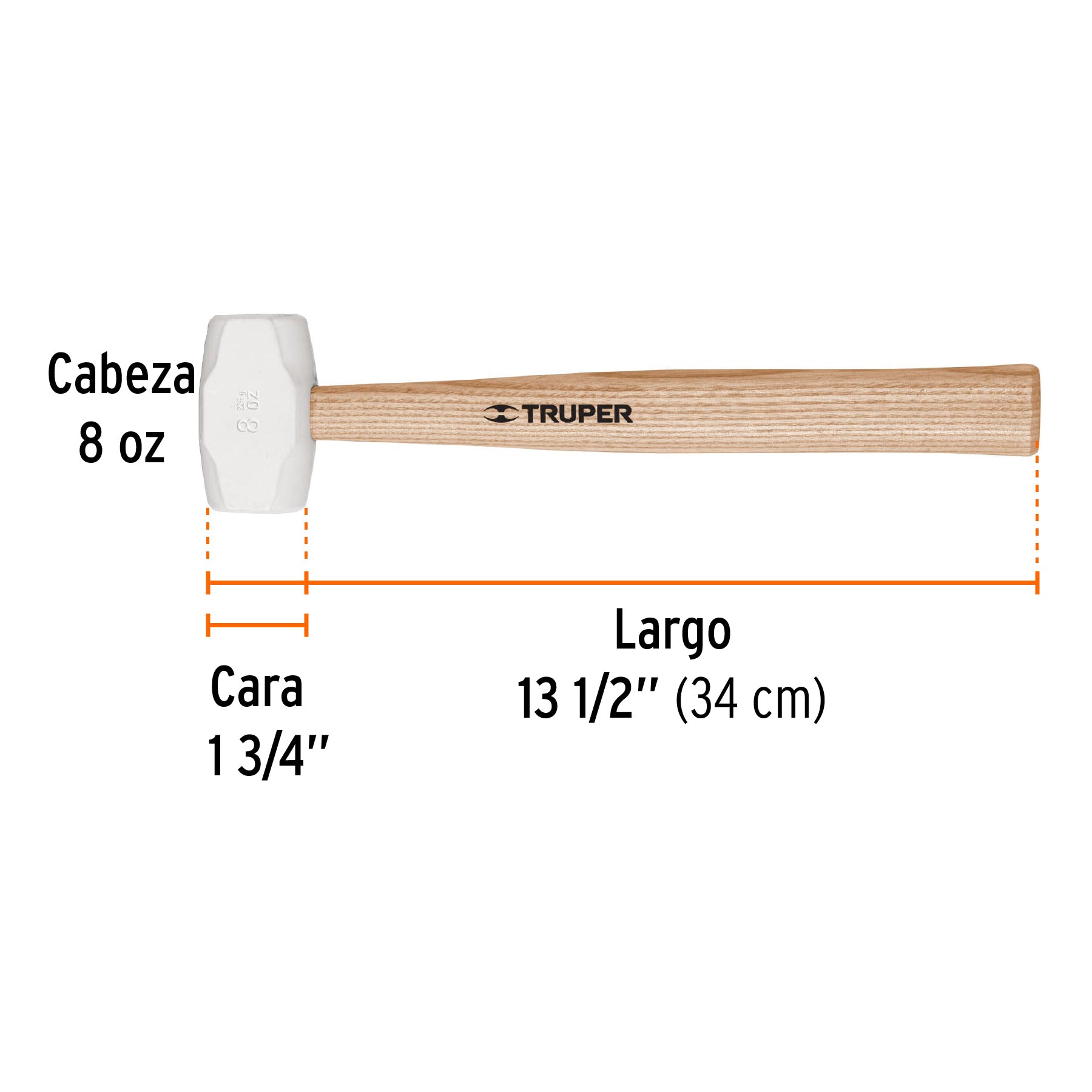 Mazo de hule 8 oz, TRUPER