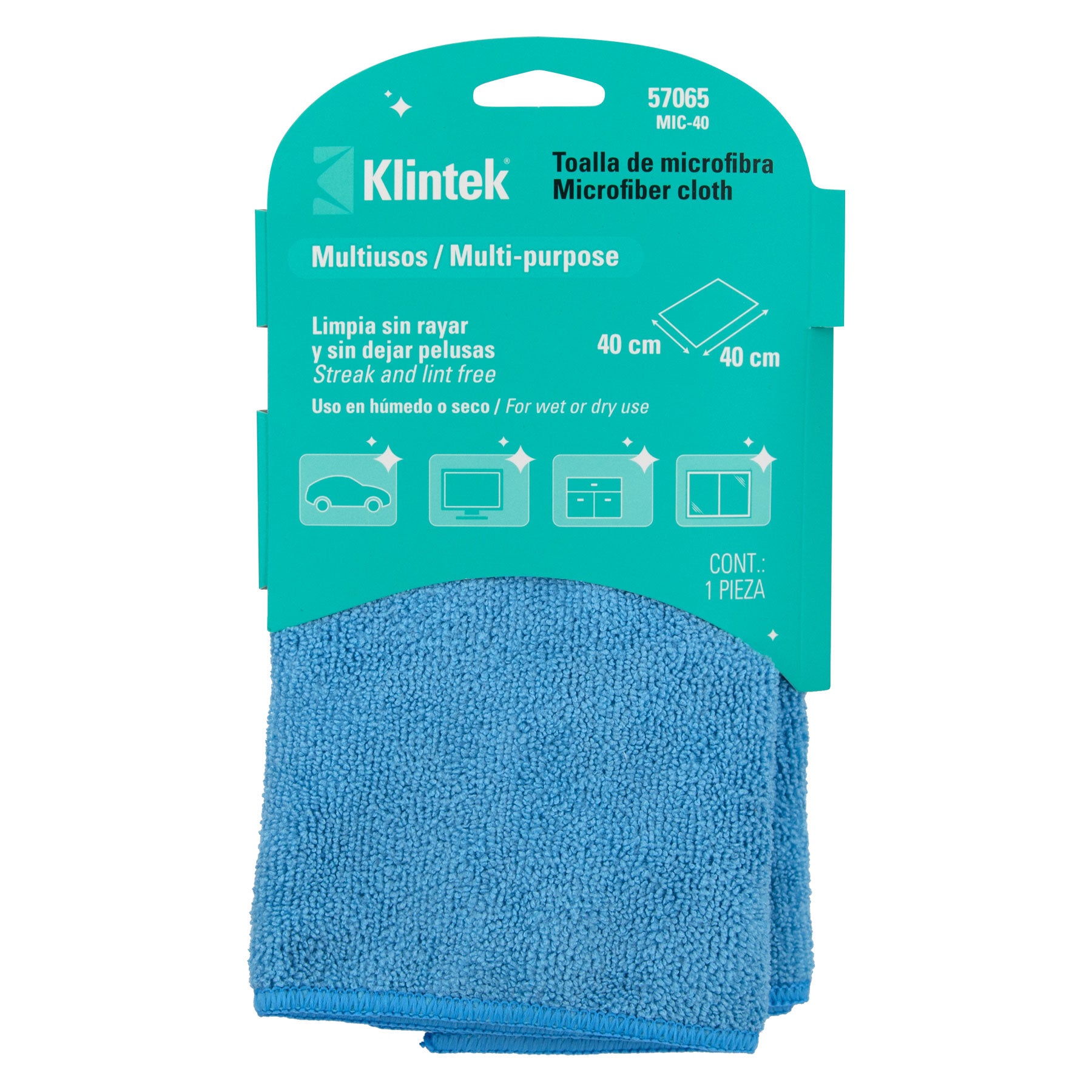 Toalla de microfibra de 40 X 40 cm, KLINTEK