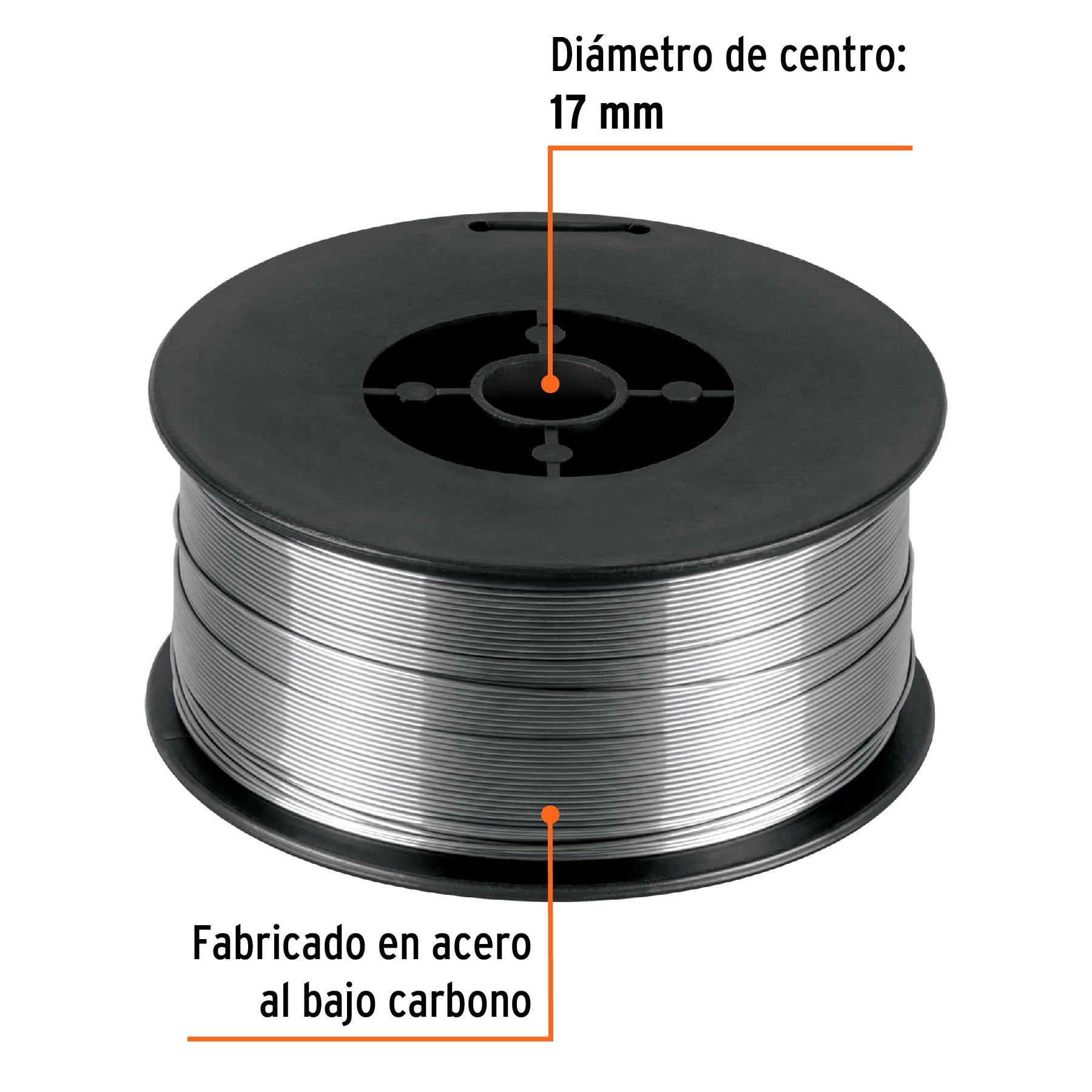 Caja 1 kg de microalambre de núcleo fundente, .030", TRUPER