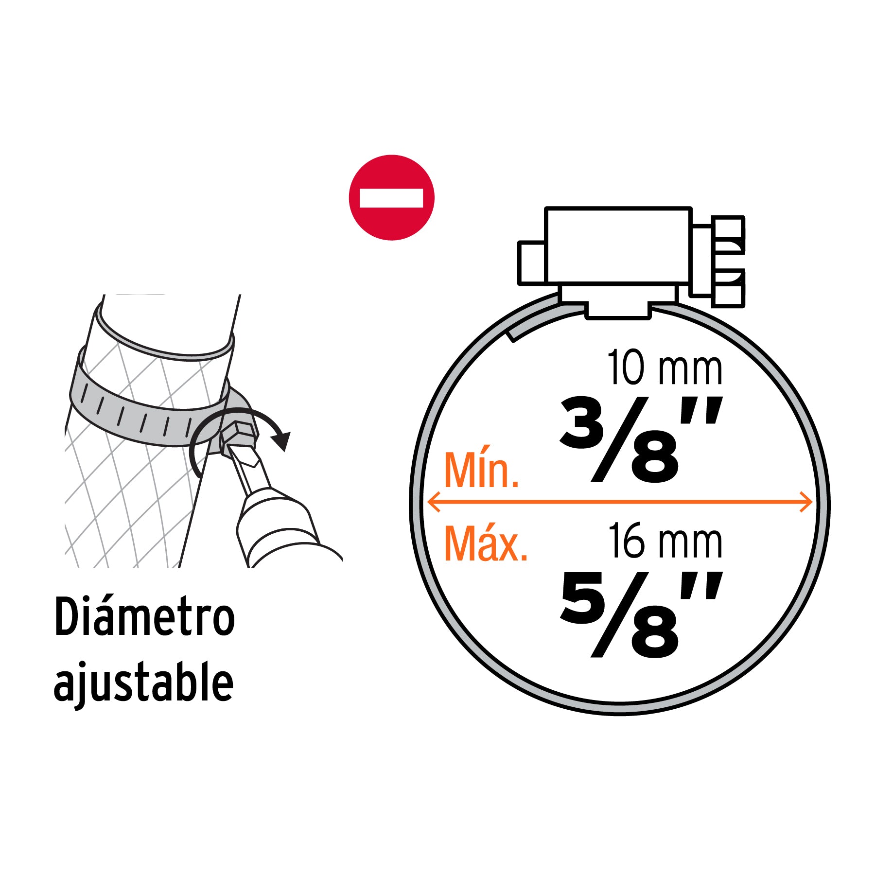 Bolsa c/4 mini abrazaderas sin fin 4, 3/8"- 5/8", TRUPER