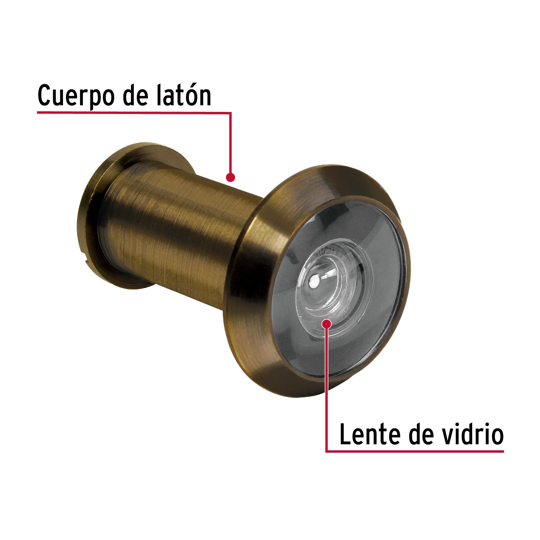 Mirilla de seguridad acabado latón antiguo, HERMEX