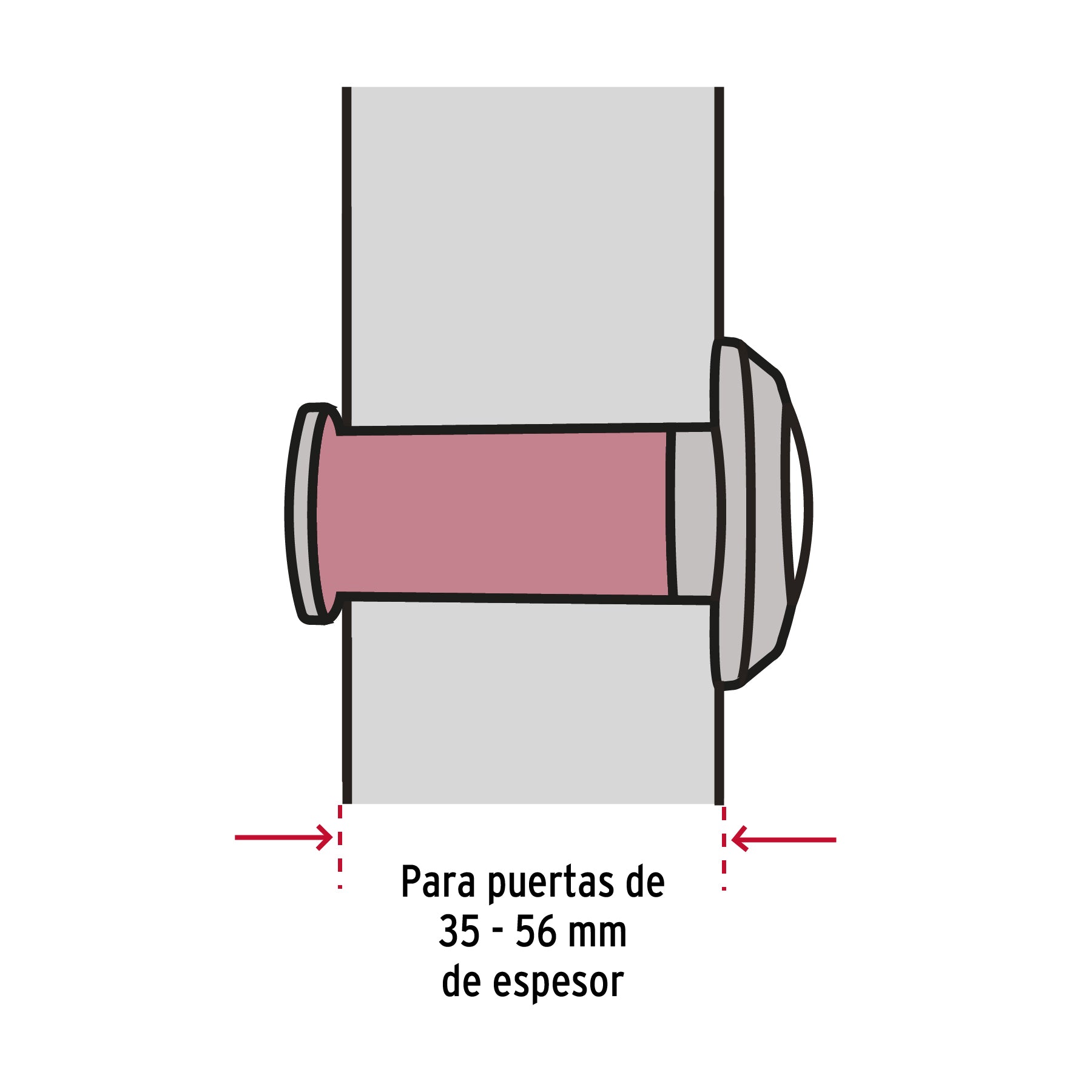 Mirilla de seguridad acabado cromo mate, HERMEX