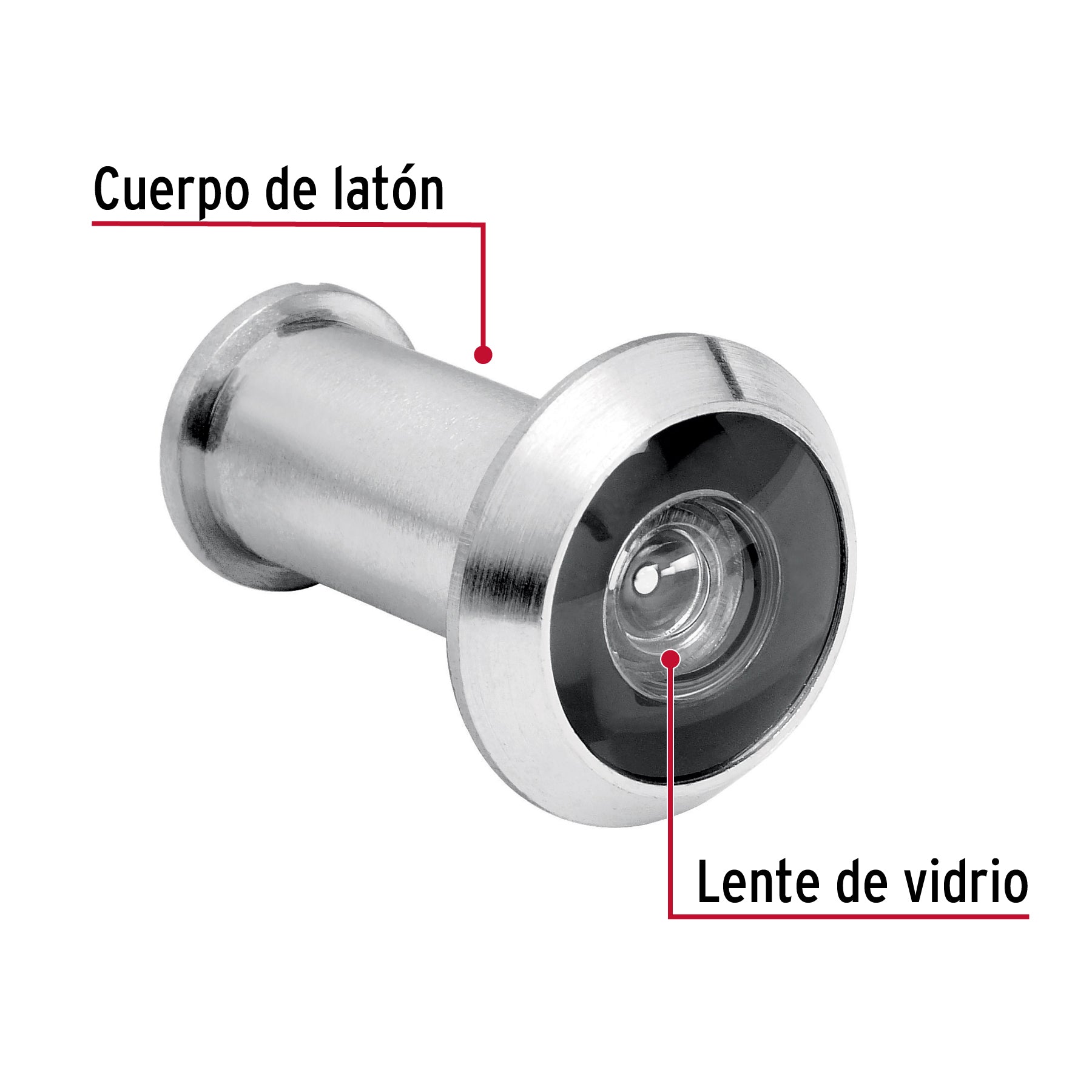 Mirilla de seguridad acabado cromo mate, HERMEX
