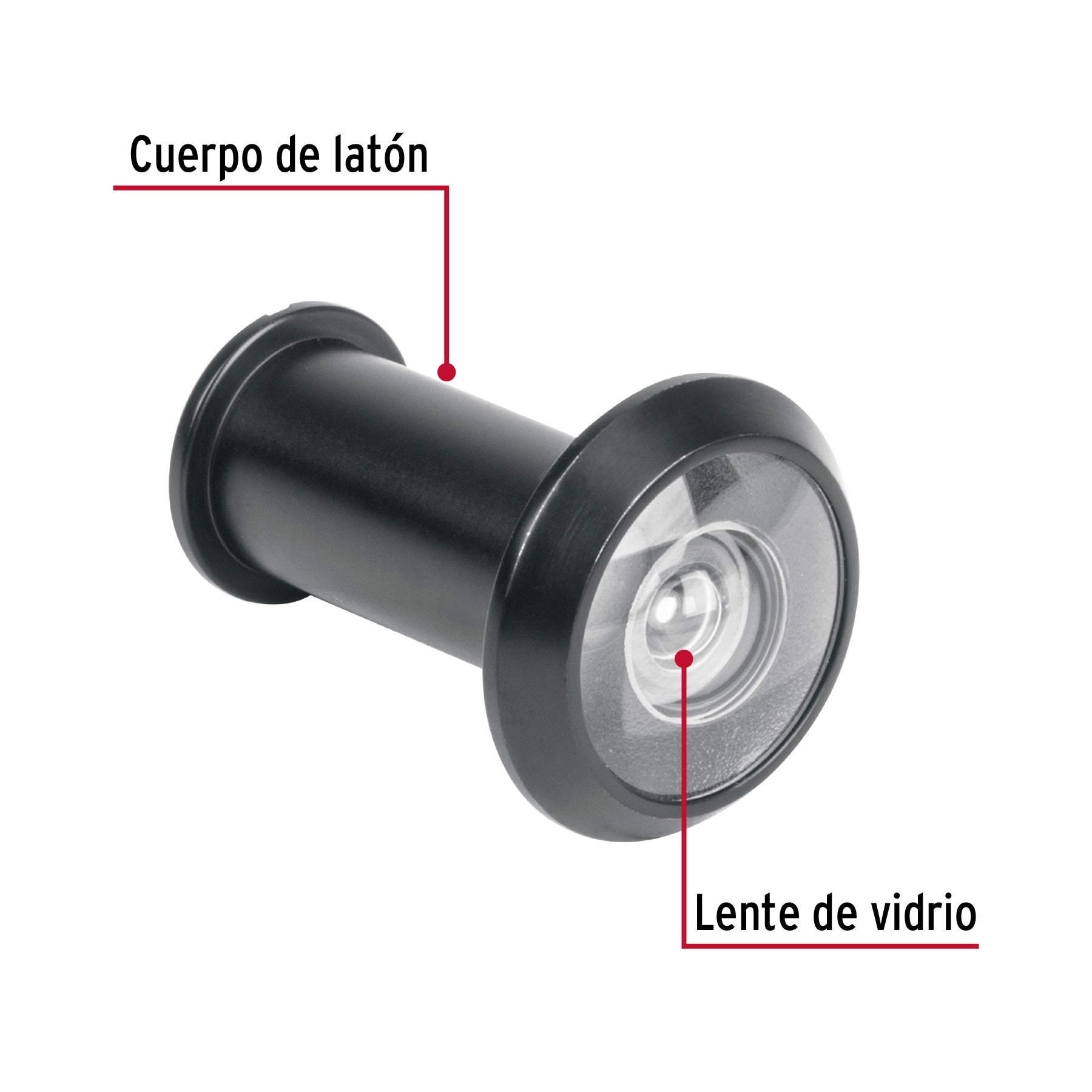 Mirilla seguridad acabado negro, HERMEX