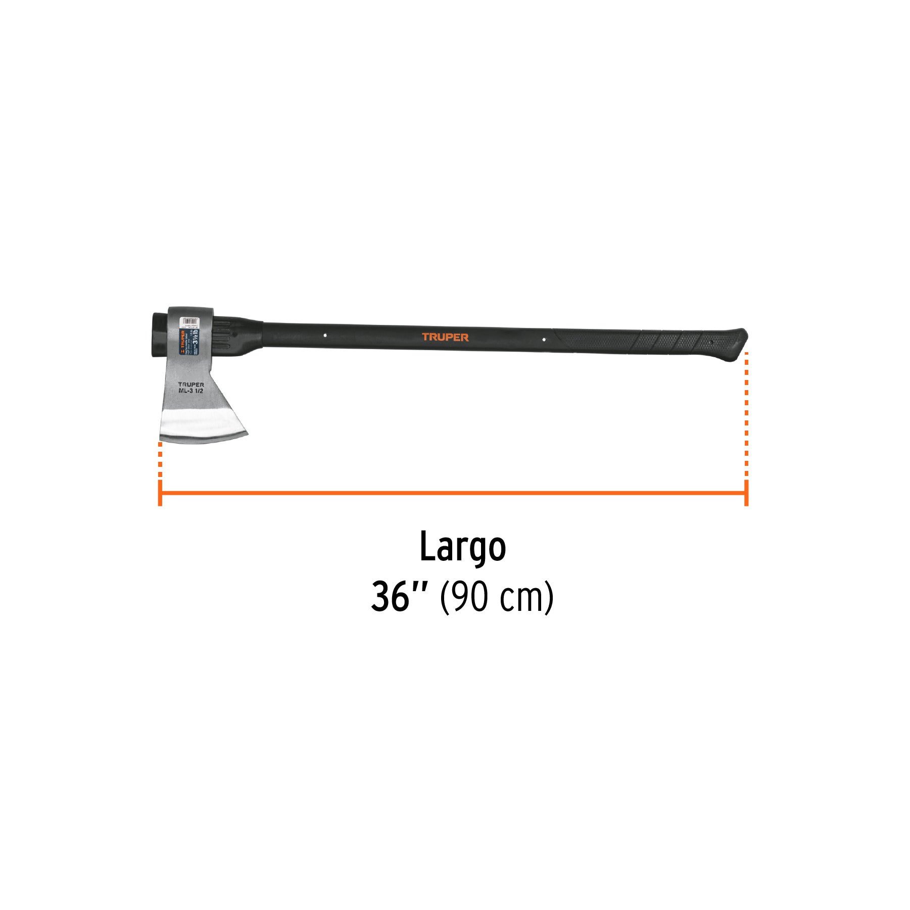 Hacha media labor 3-1/2 lb, mango de fibra de vidrio 36"