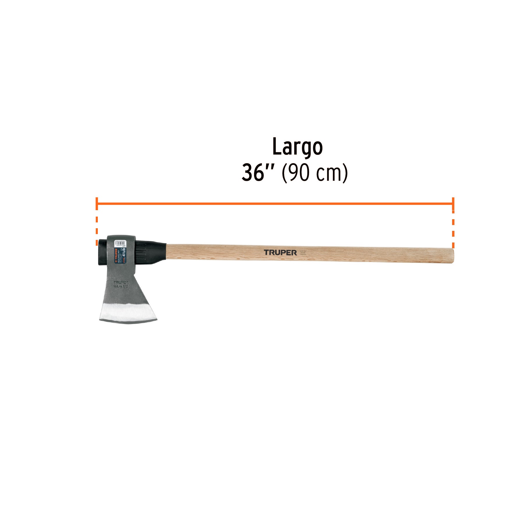 Hacha media labor 4-1/2 lb, mango de madera 36", TRUPER