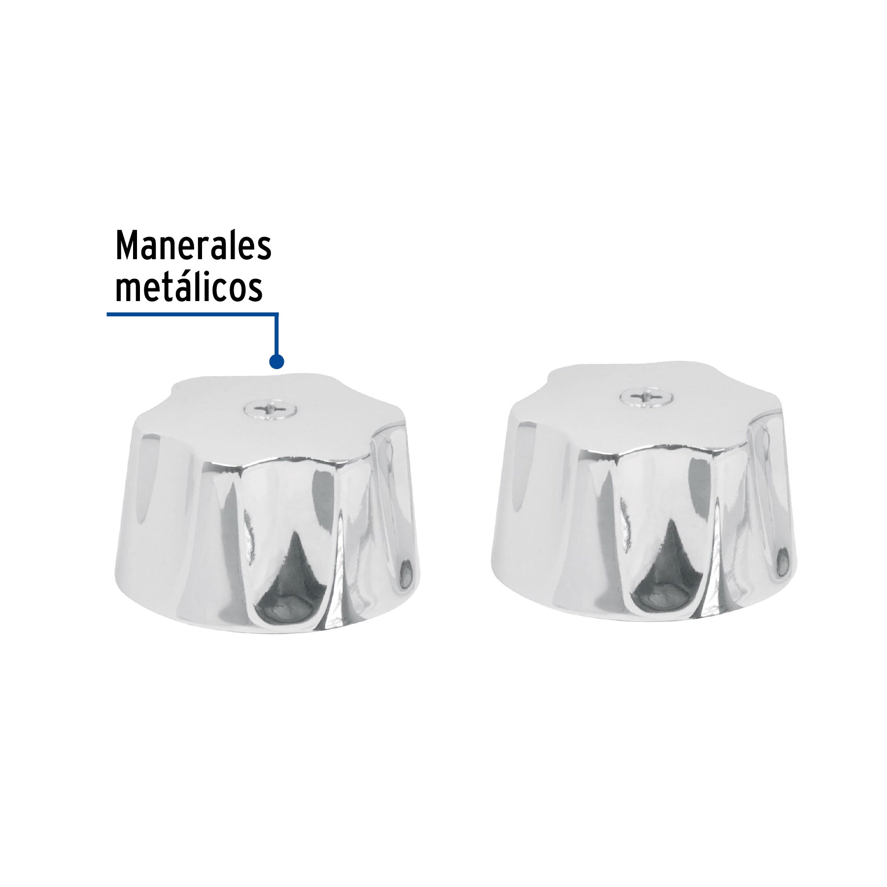 Juego de manerales hex metálicos p/lav-fregadero,cromo BASIC