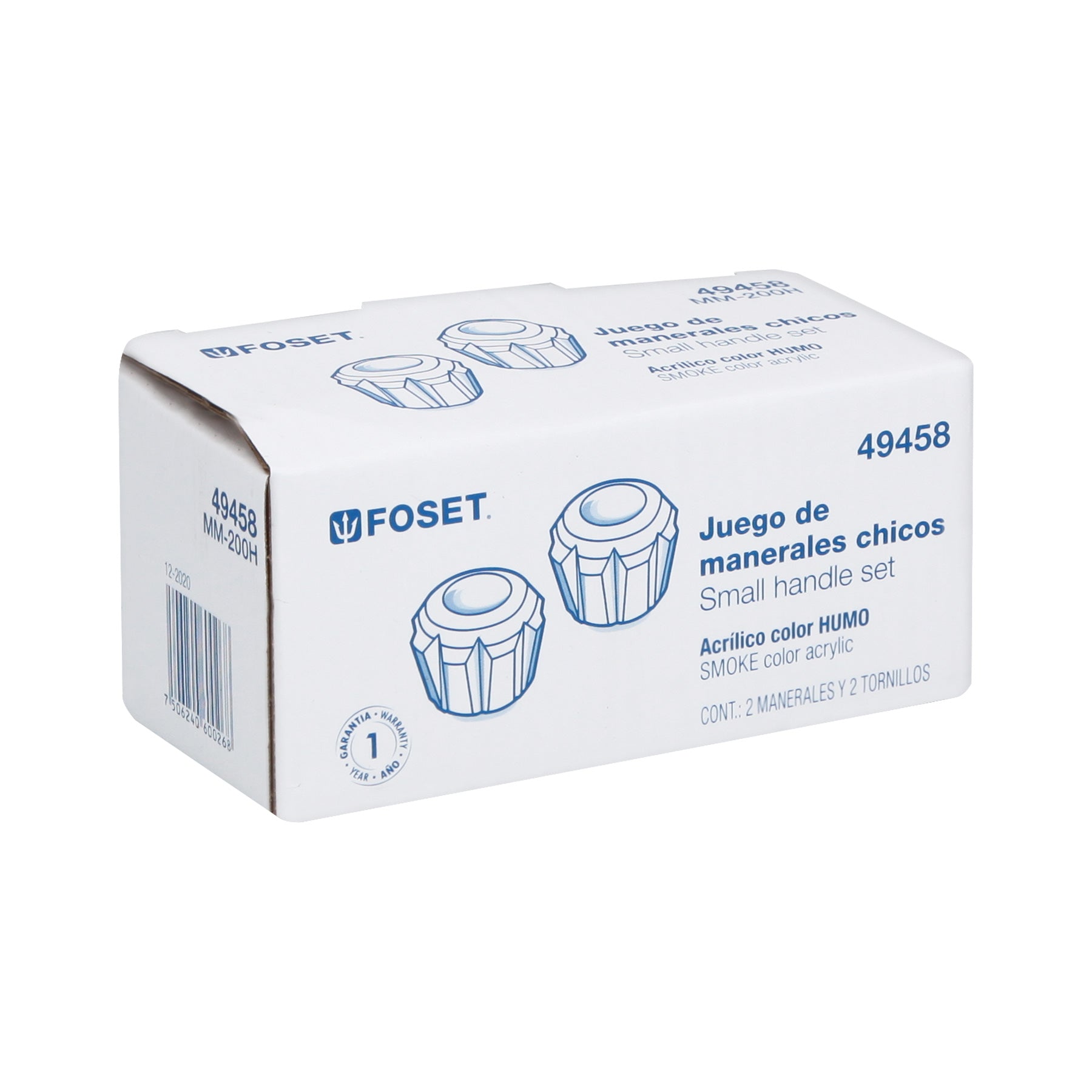 Juego 2 manerales acrílico humo p/lavabo y fregadero, BASIC