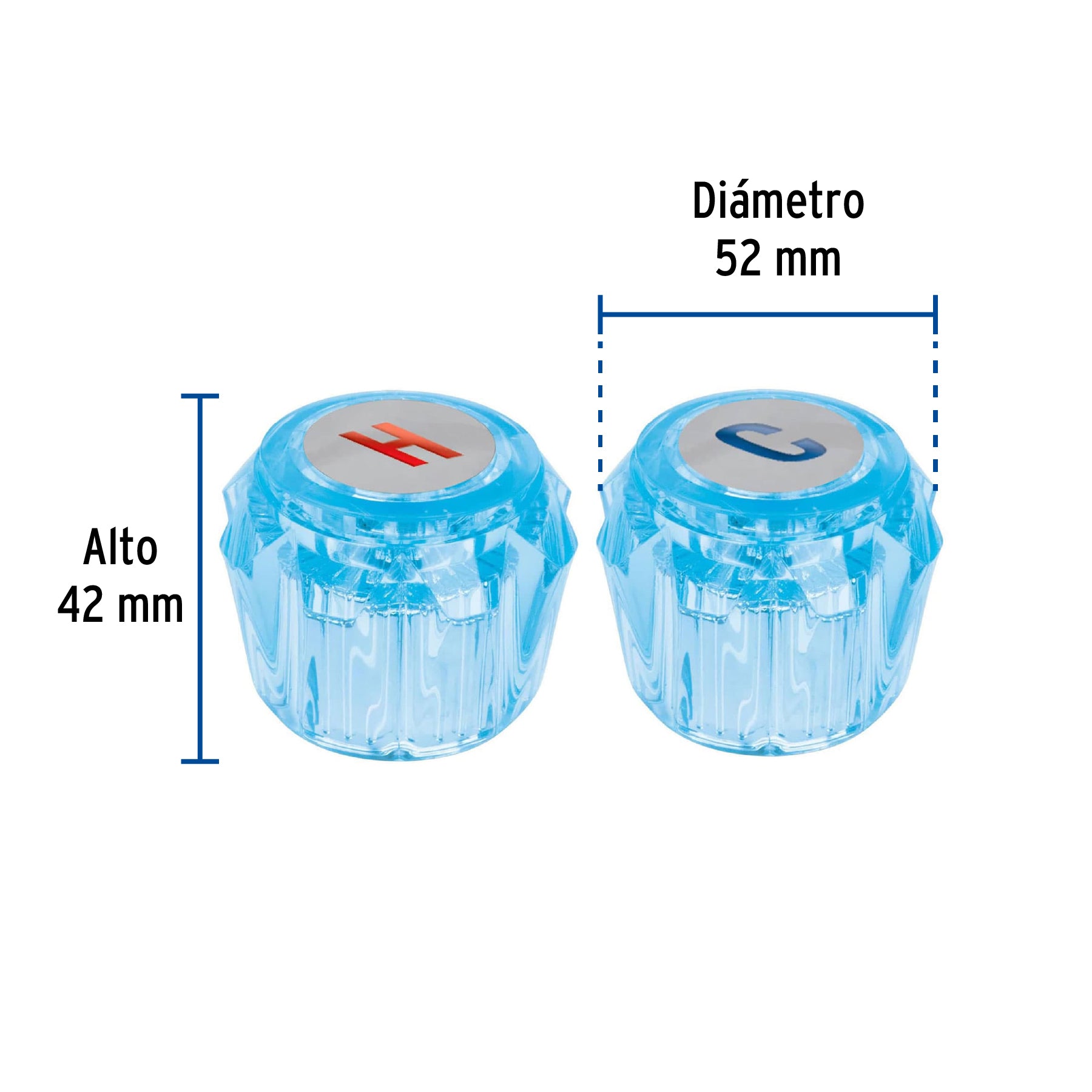 Juego 2 manerales acrílico azul p/lavabo y fregadero, BASIC