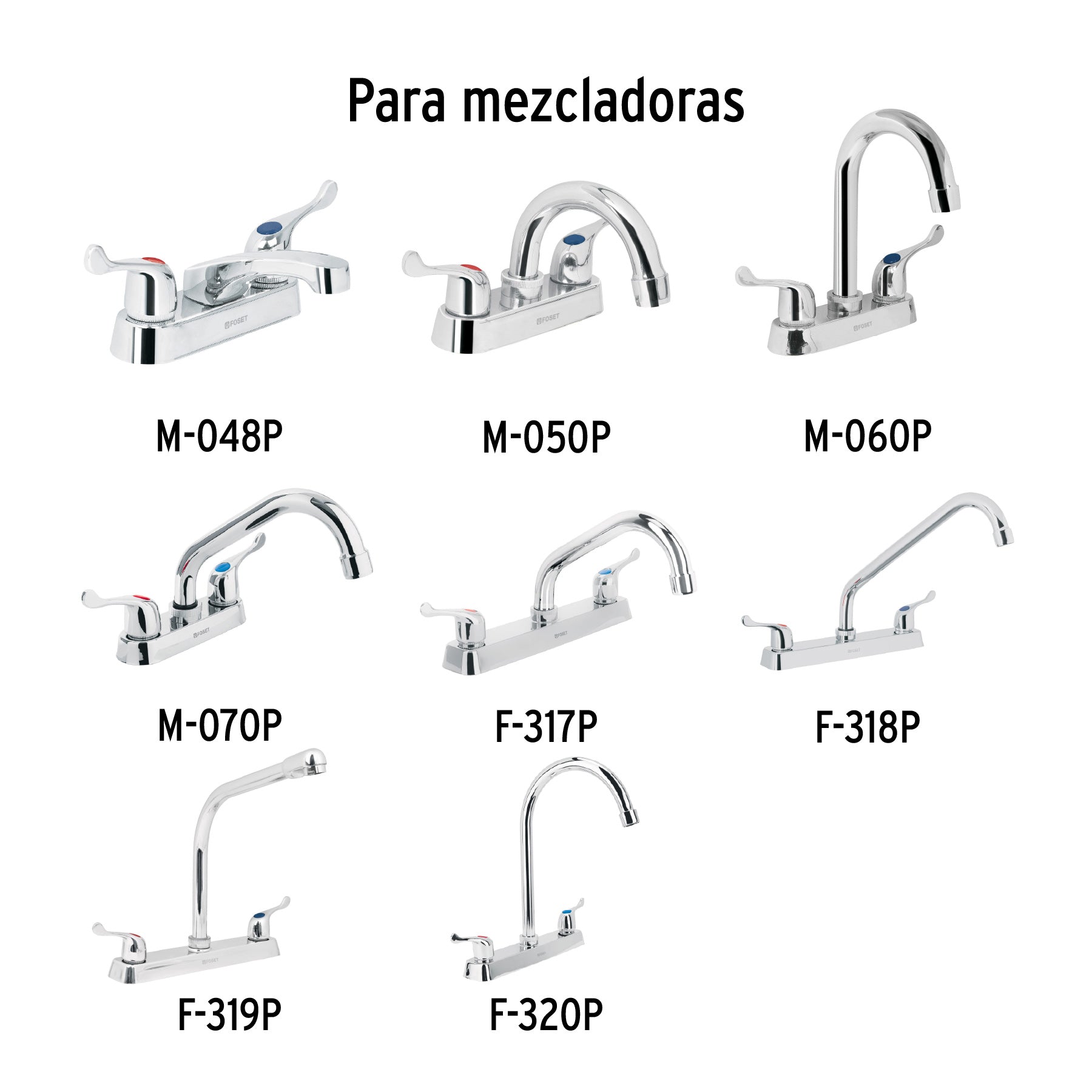 Juego de manerales de palanca p/lav-fregadero, cromo BASIC