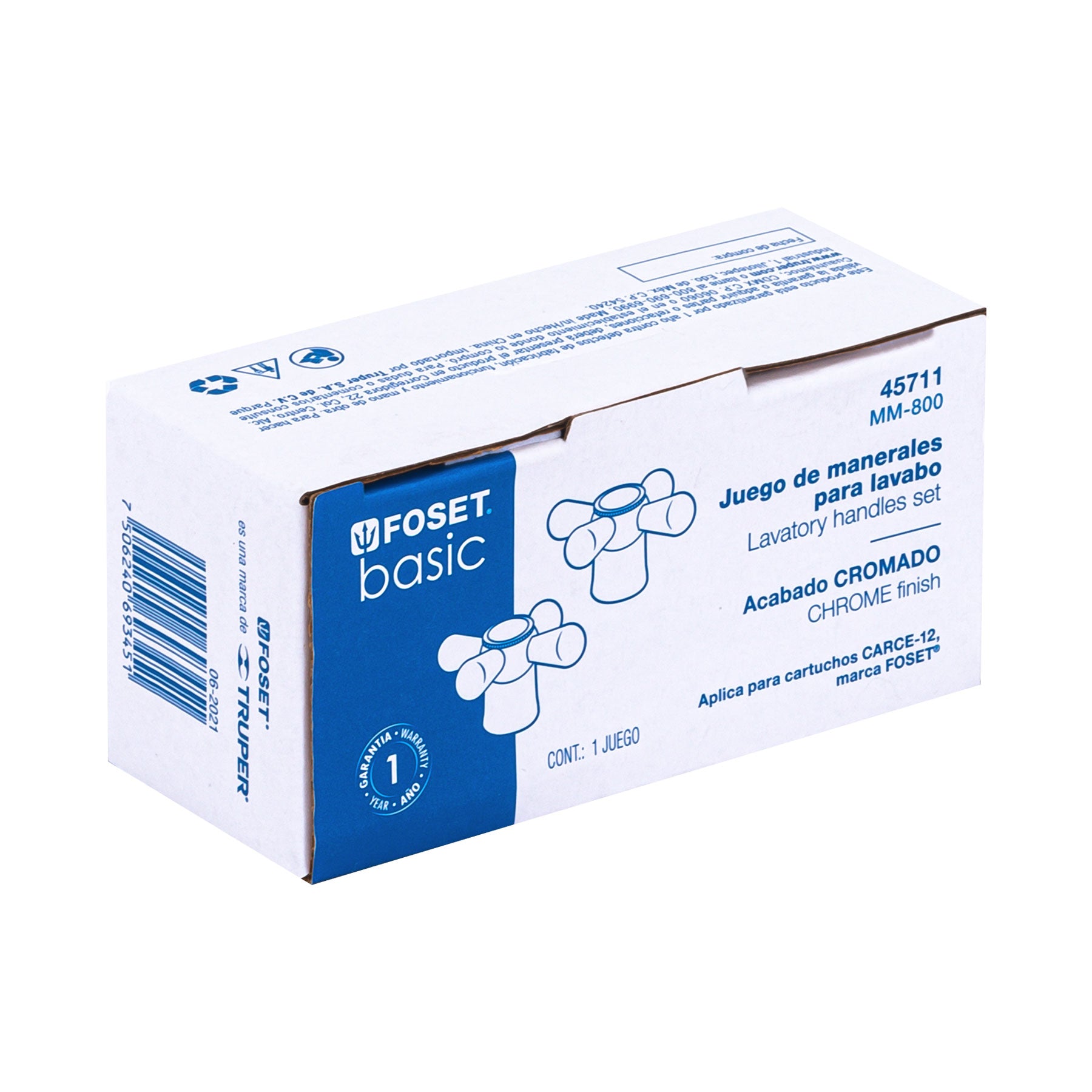 Juego de manerales de cruceta p/lav-fregadero, cromo, BASIC