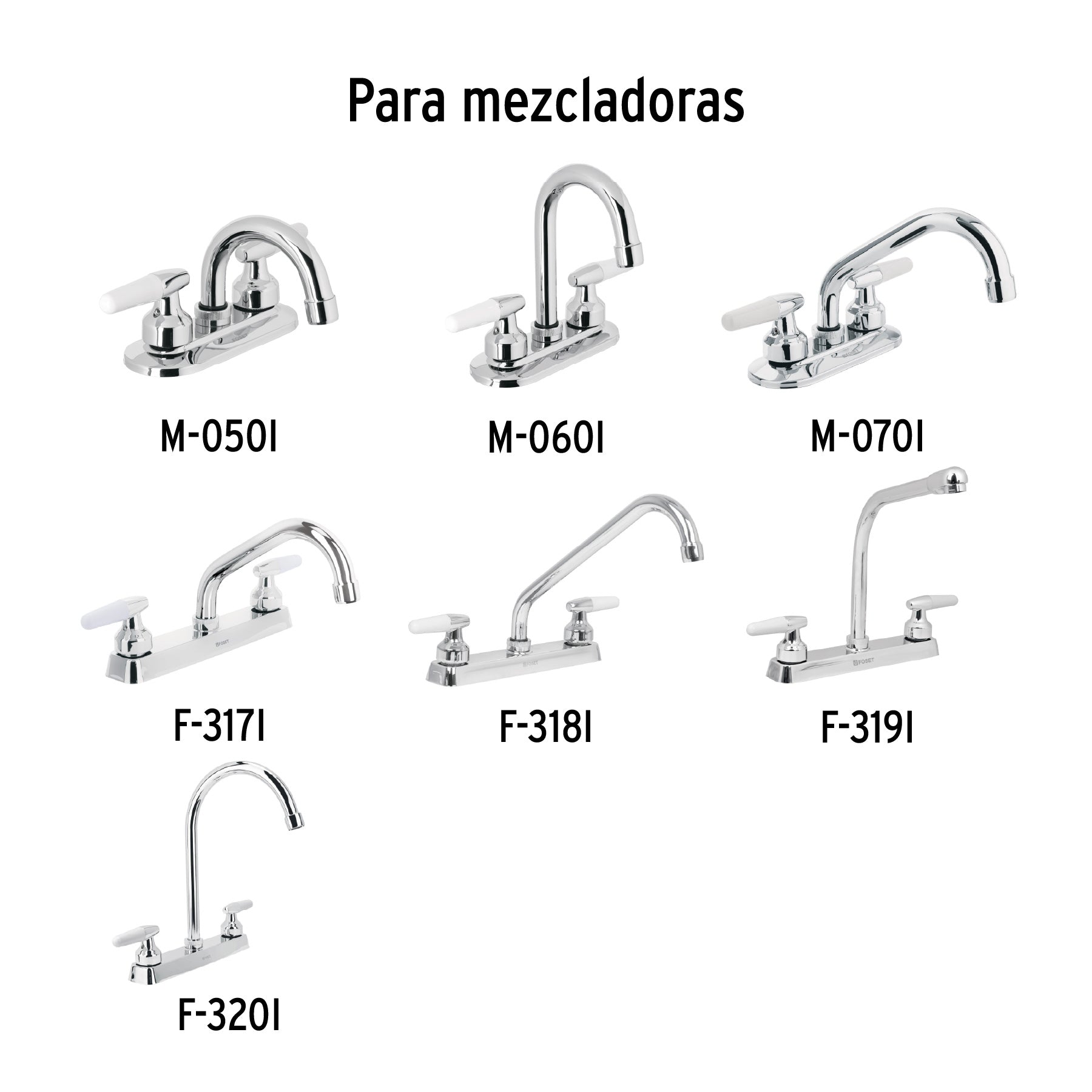 Juego de manerales cono p/lavabo-fregadero, cromo, BASIC