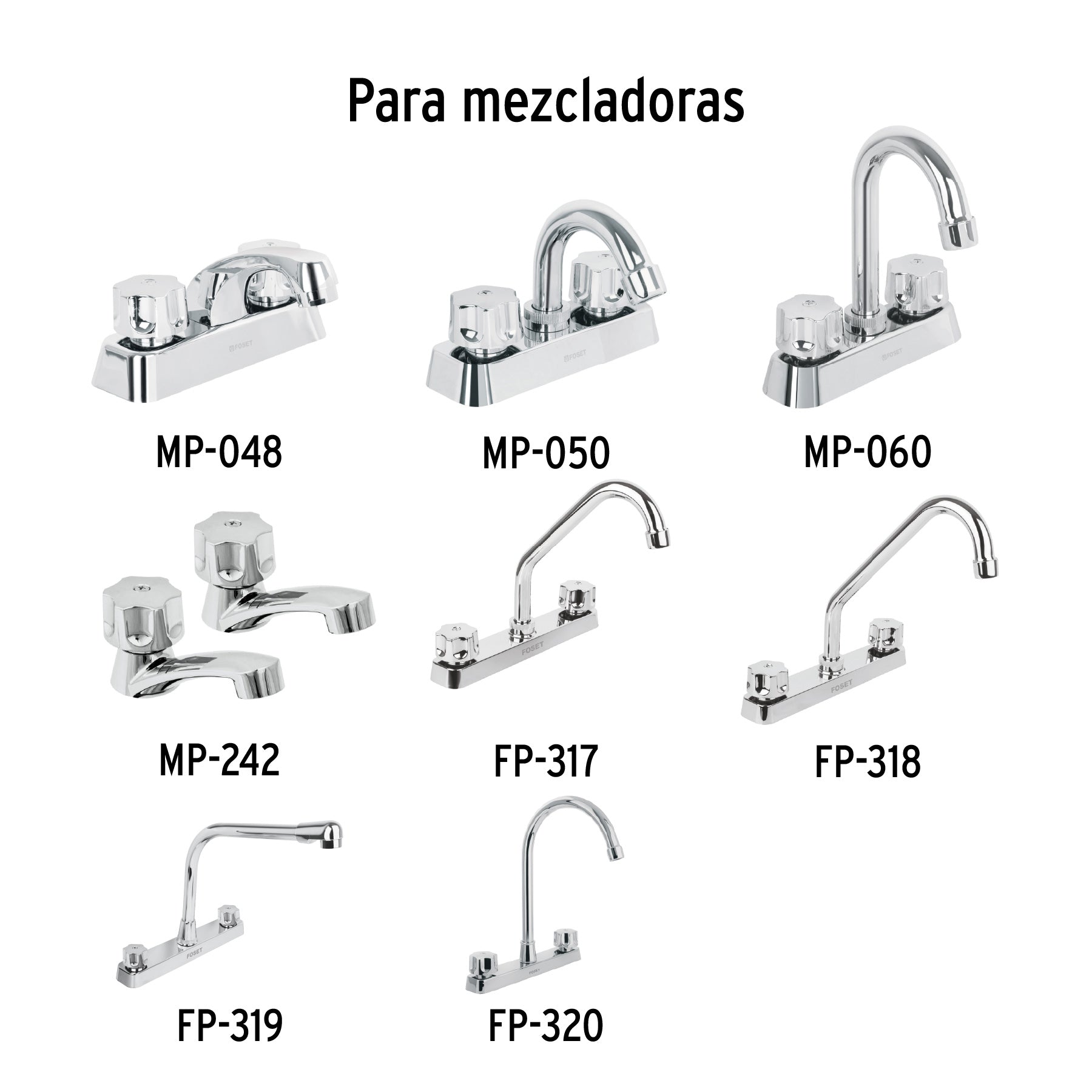 Juego de manerales hex de ABS p/lav-fregadero, cromo, BASIC