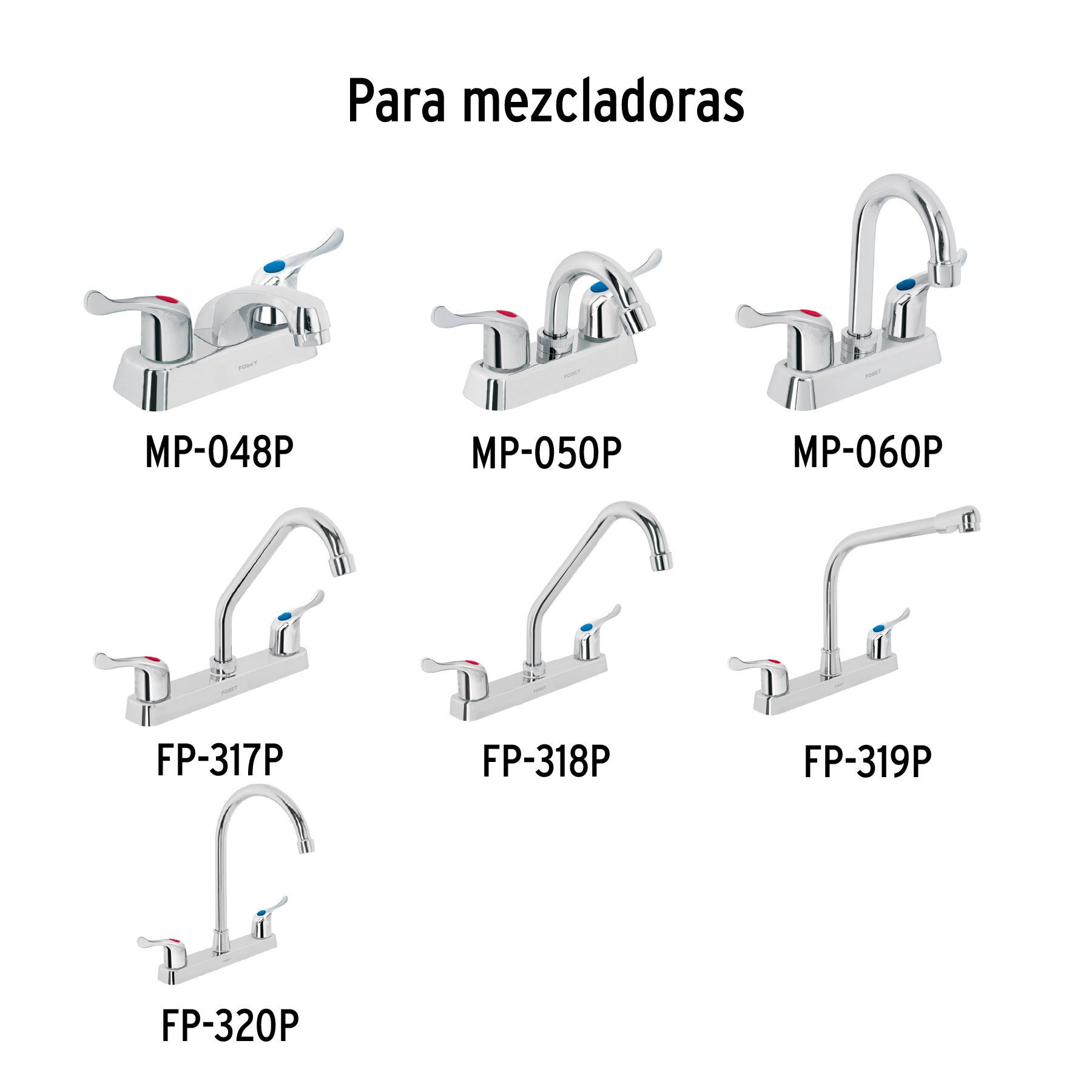 Juego de manerales de palanca p/lav-fregadero, cromo, BASIC
