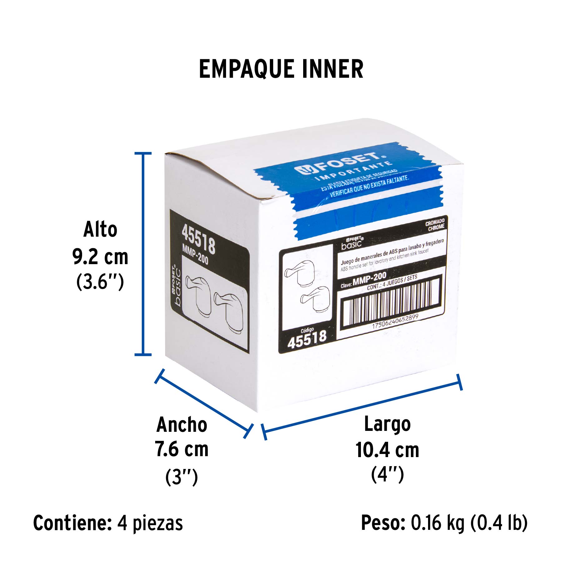 Juego de manerales de palanca p/lav-fregadero, cromo, BASIC - Empaque