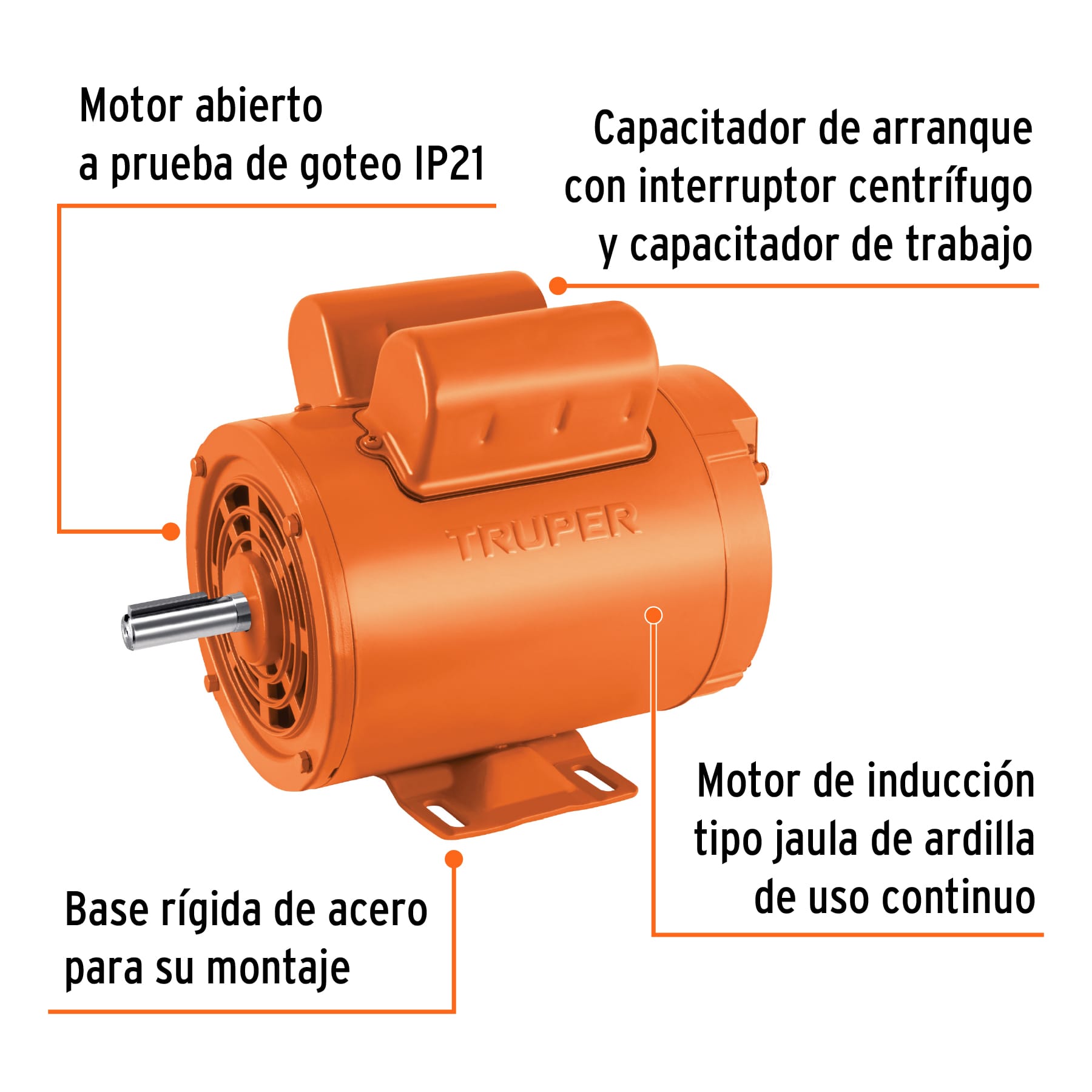 Motor eléctrico monofásico de 1 1/2 HP, alta velocidad