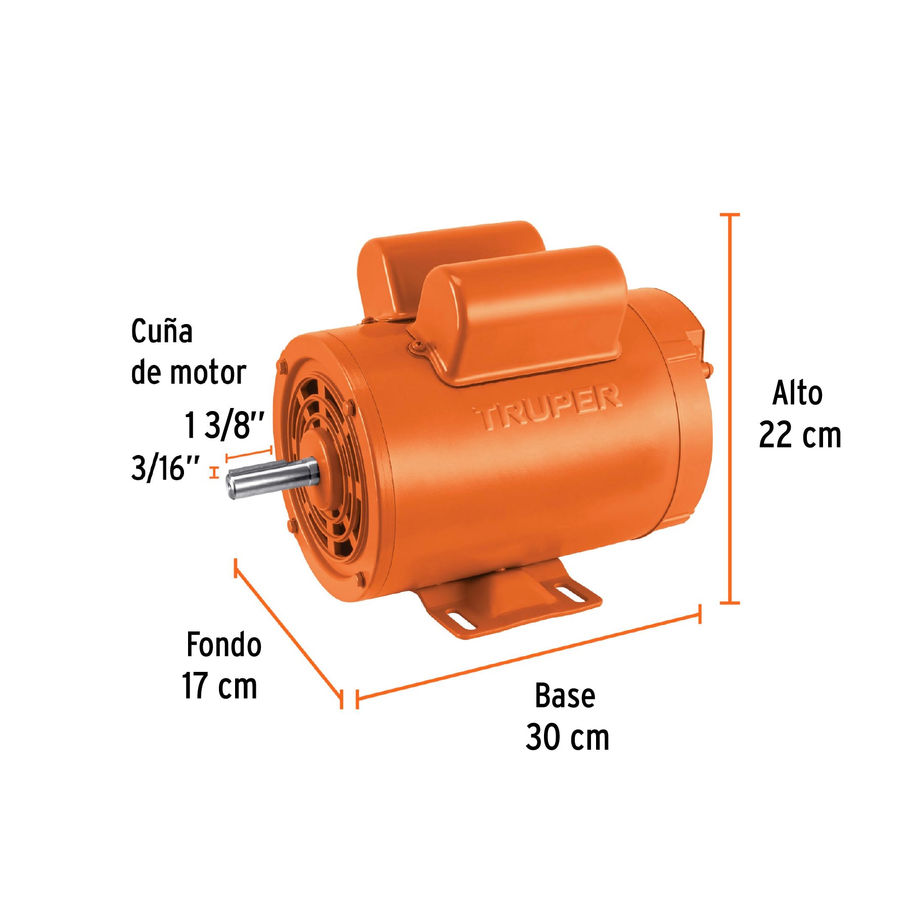Motor eléctrico monofásico de 1 1/2 HP, baja velocidad
