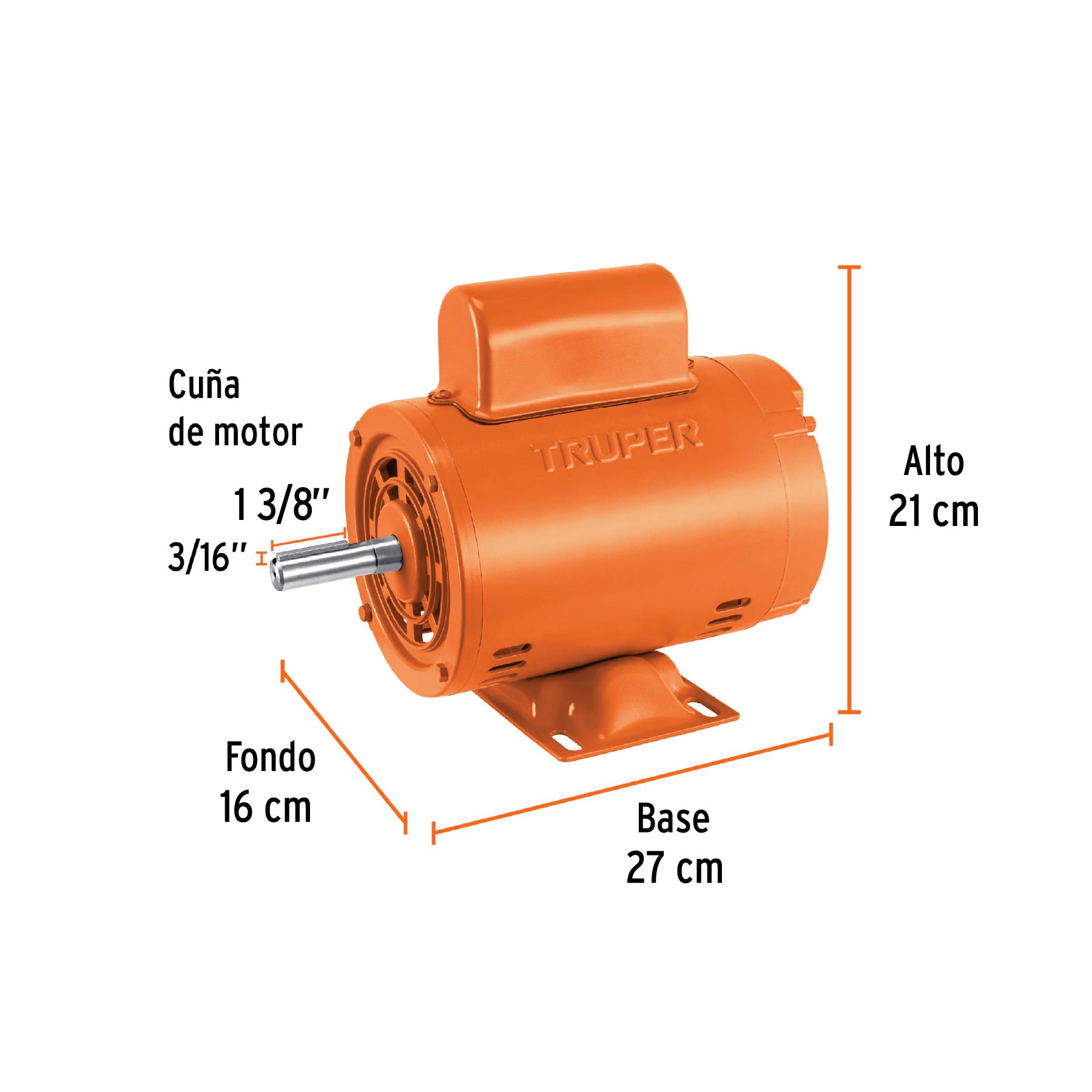 Motor eléctrico monofásico de 1/4 HP, baja velocidad, TRUPER