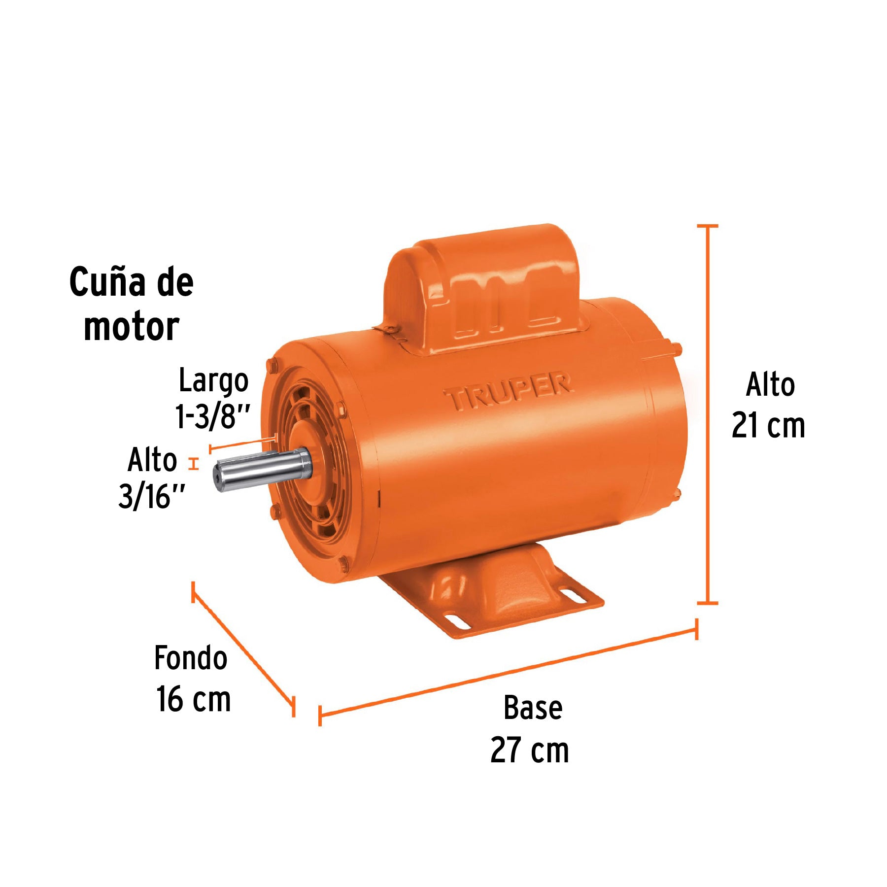 Motor eléctrico monofásico de 3/4 HP, alta velocidad, TRUPER