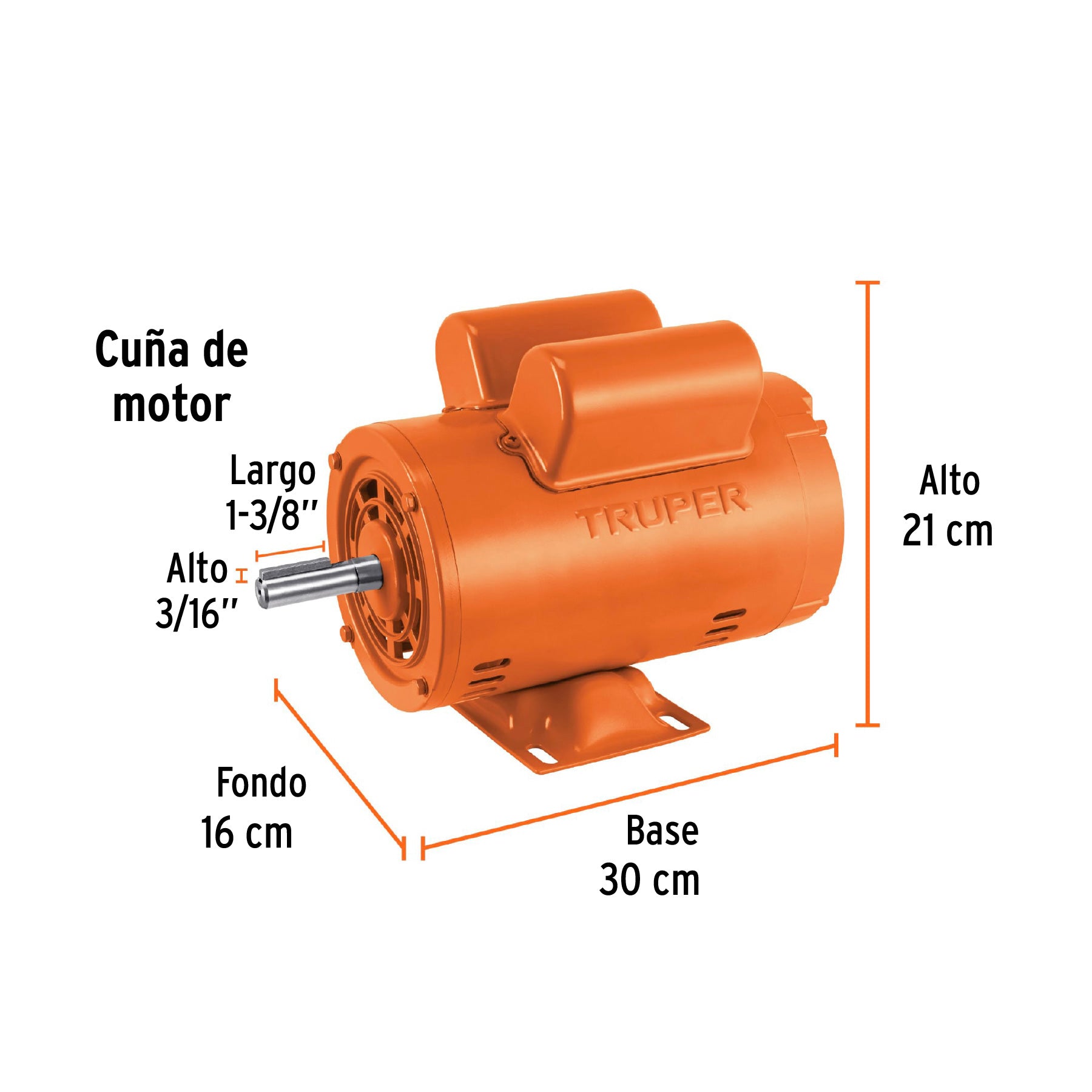 Motor eléctrico monofásico de 3/4 HP, baja velocidad, TRUPER